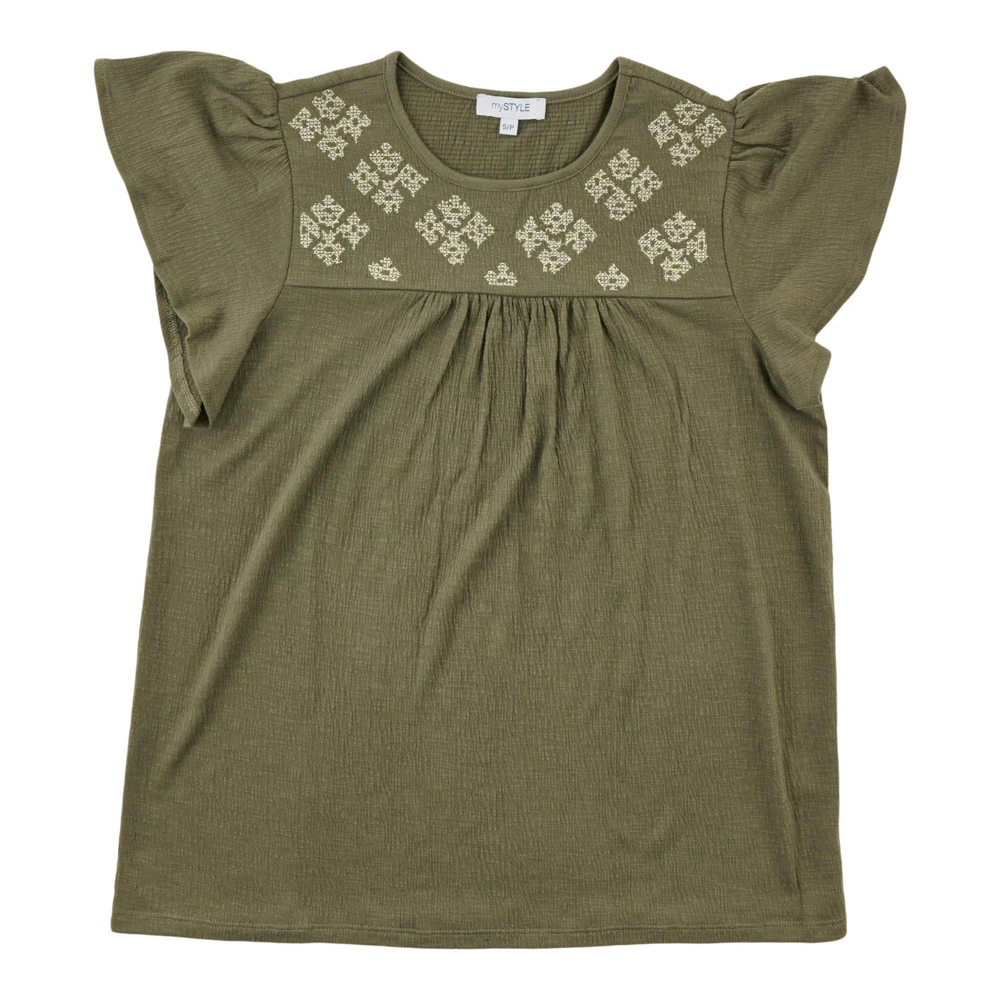 mySTYLE Women's Crochet Short Sleeve Top sold by Giant Tiger