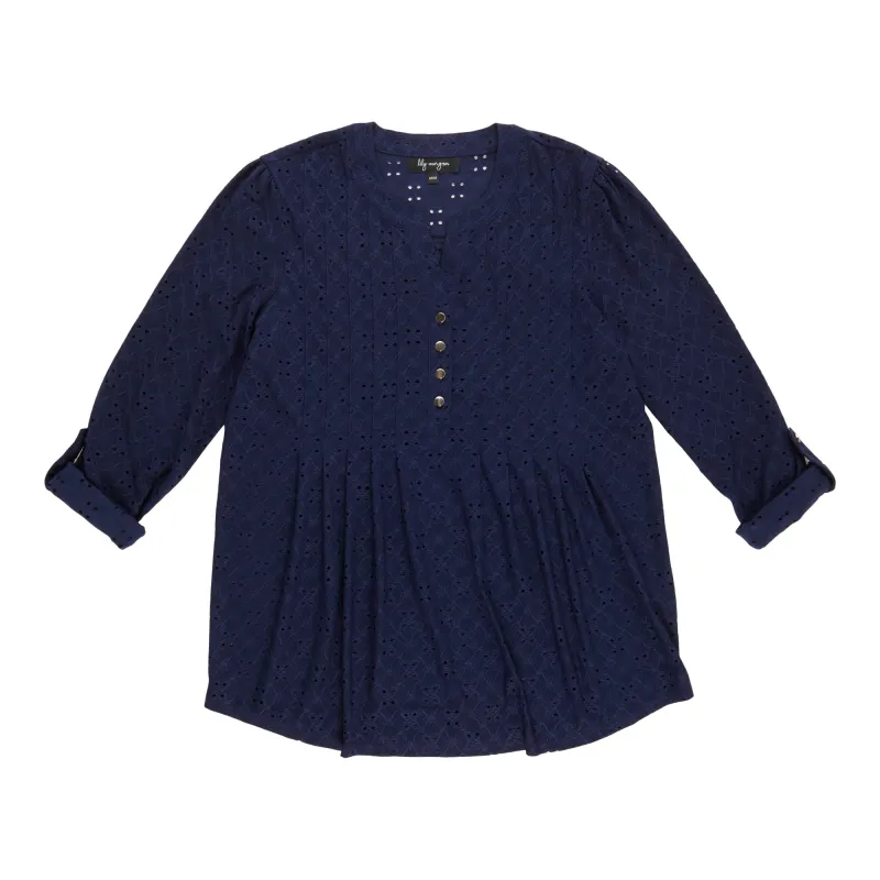 lily morgan Women's Roll Tab Pintuck Top sold by Giant Tiger