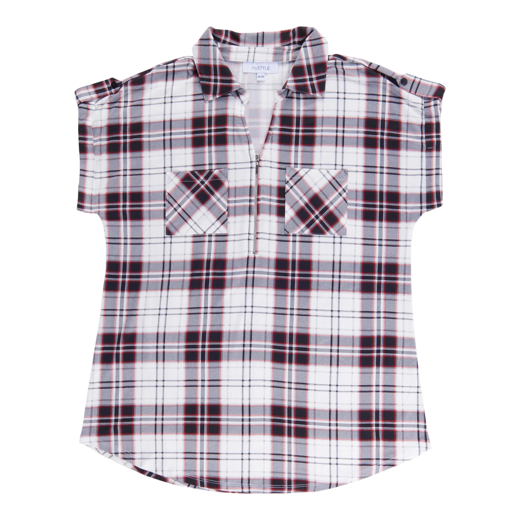 mySTYLE Women's Plaid Short Sleeve Top sold by Giant Tiger product image thumbnail 4