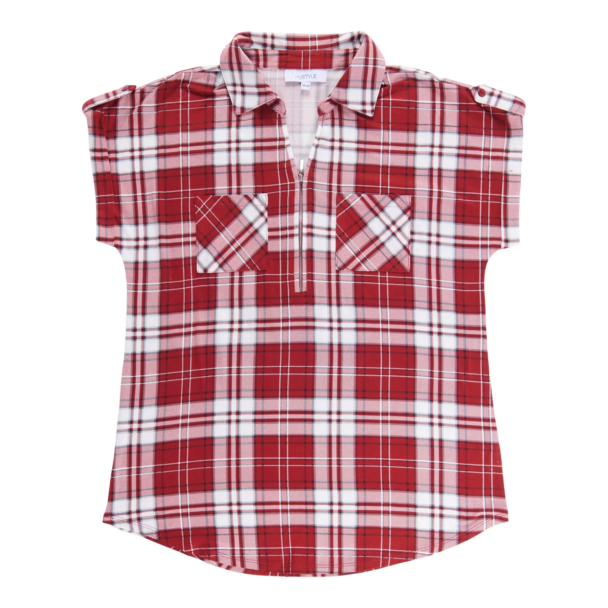 mySTYLE Women's Plaid Short Sleeve Top sold by Giant Tiger product image thumbnail 3