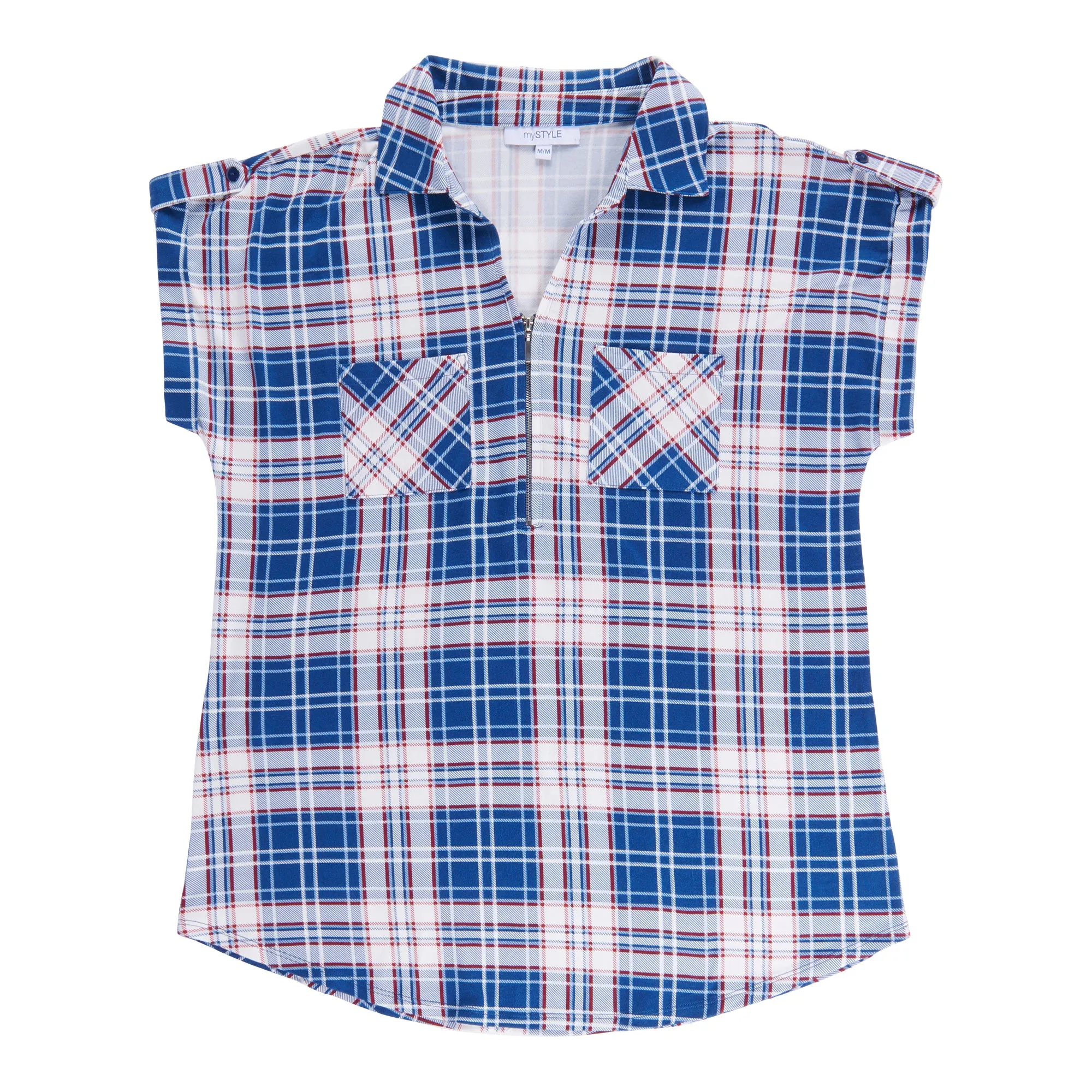 mySTYLE Women's Plaid Short Sleeve Top sold by Giant Tiger product image thumbnail 2