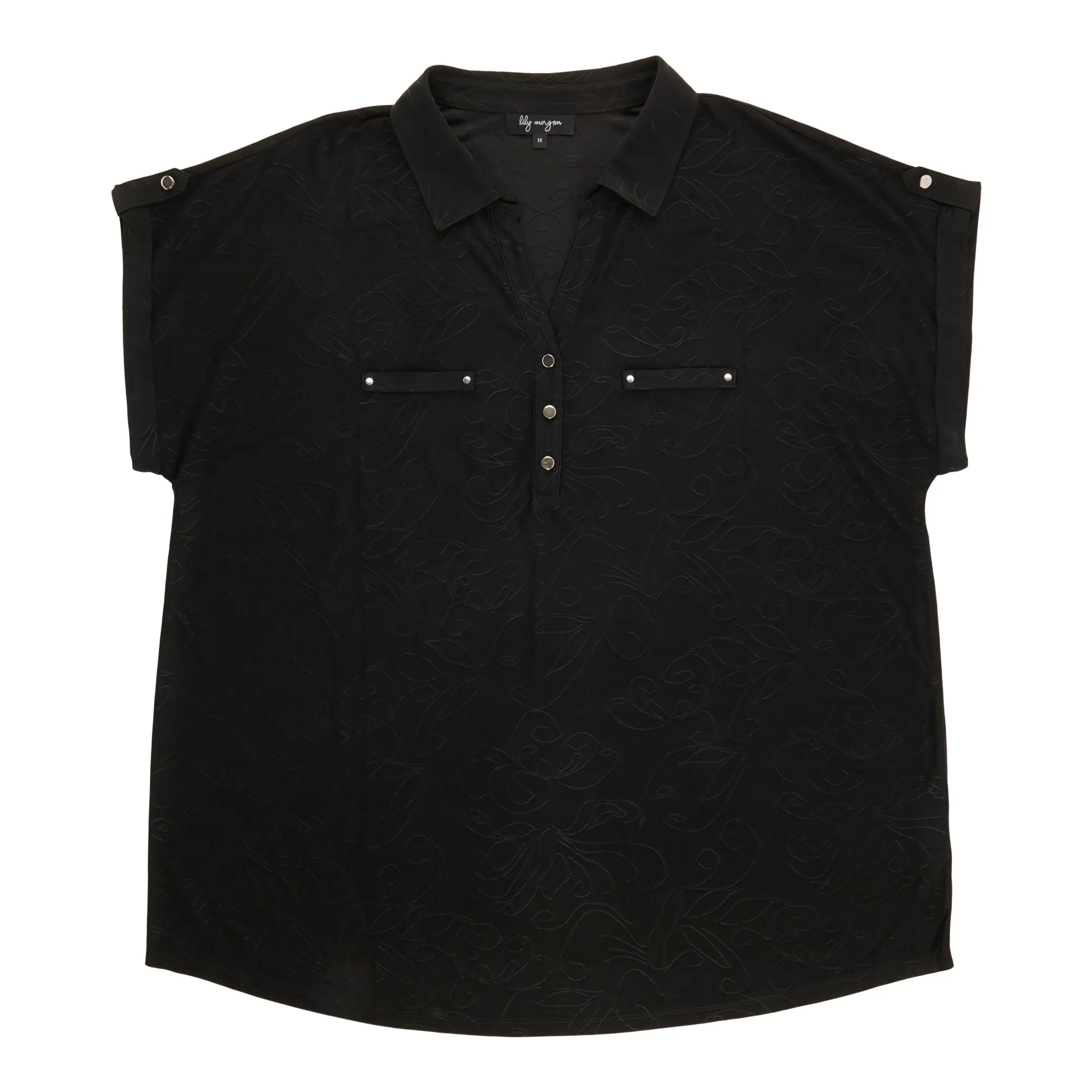 lily morgan Women's Plus Collared Top sold by Giant Tiger