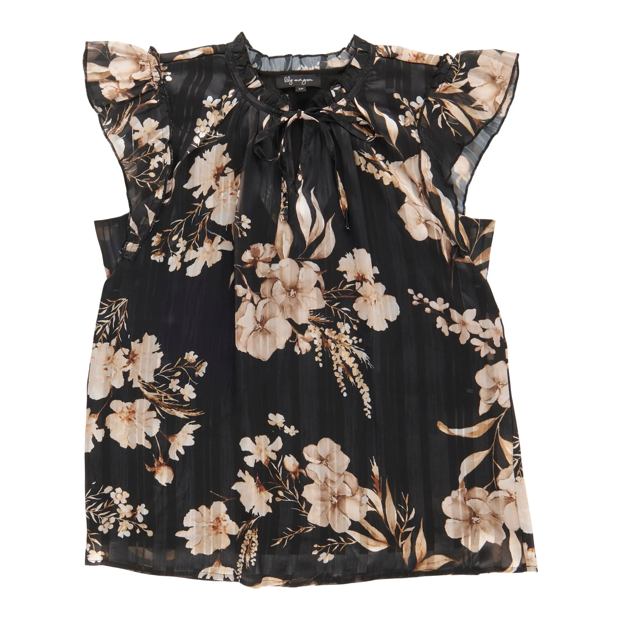 lily morgan Women's Flutter Sleeve Satin Blouse sold by Giant Tiger product image thumbnail 2