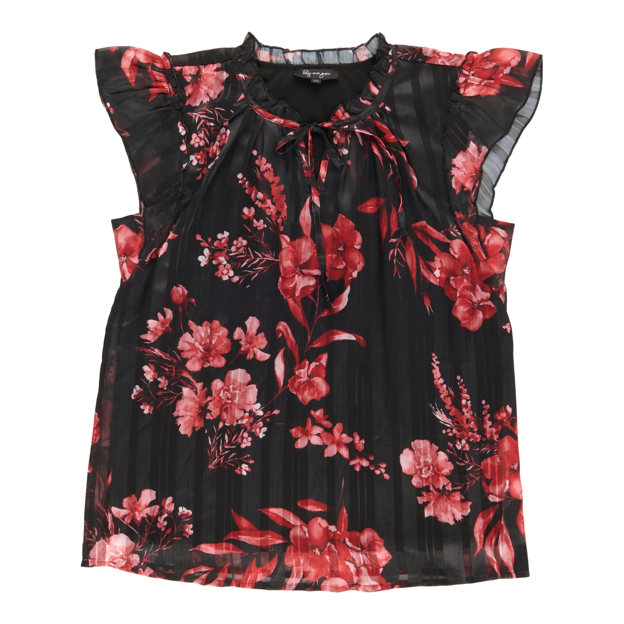 lily morgan Women's Flutter Sleeve Satin Blouse sold by Giant Tiger