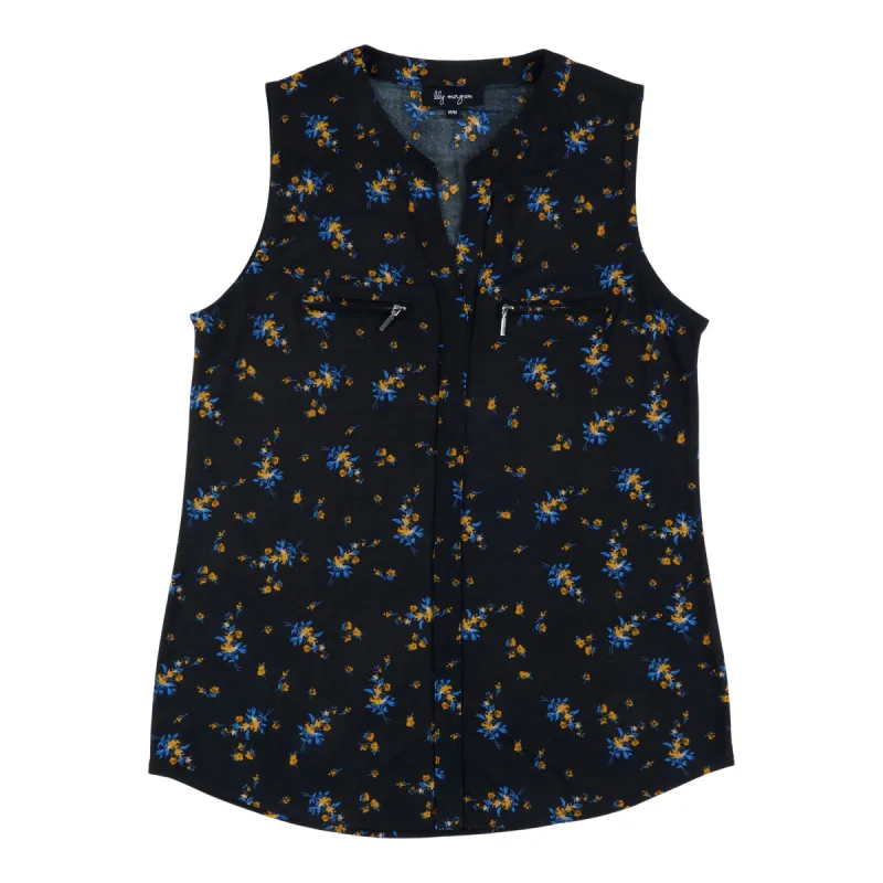 lily morgan Women's Printed Zip Detail Top sold by Giant Tiger