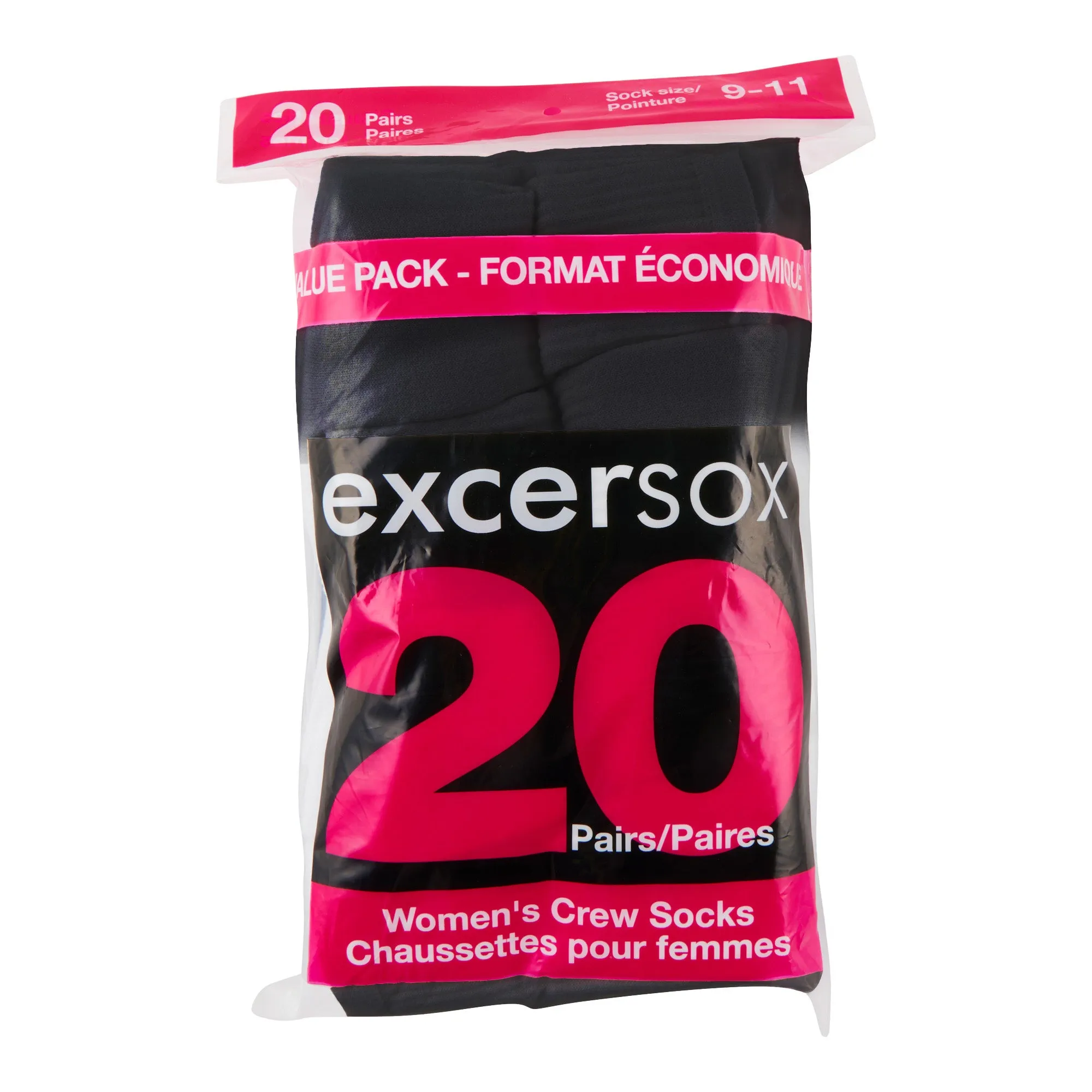 Excersox Women's Crew Socks, 20-Pack sold by Giant Tiger