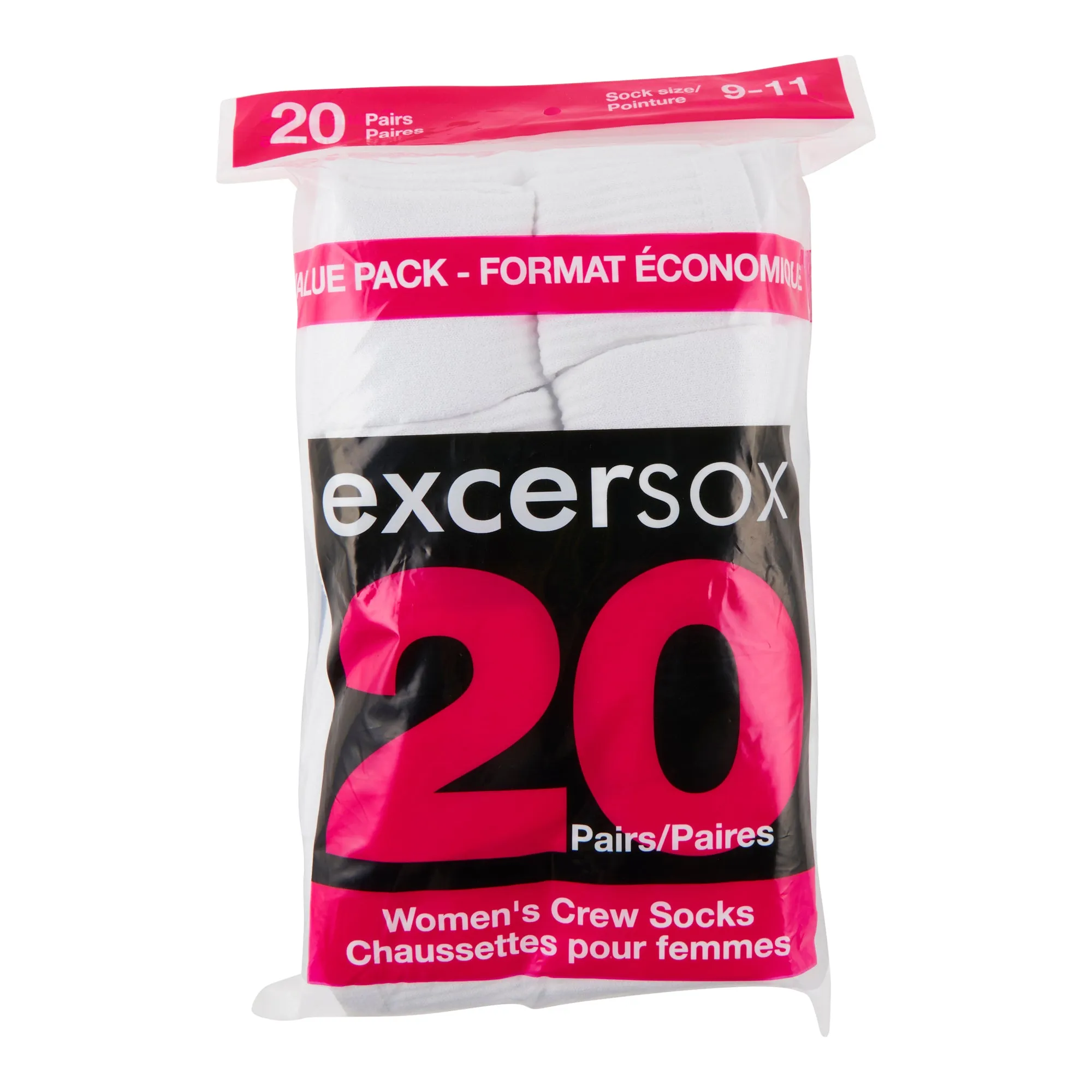 Excersox Women's Crew Socks, 20-Pack sold by Giant Tiger product image thumbnail 2