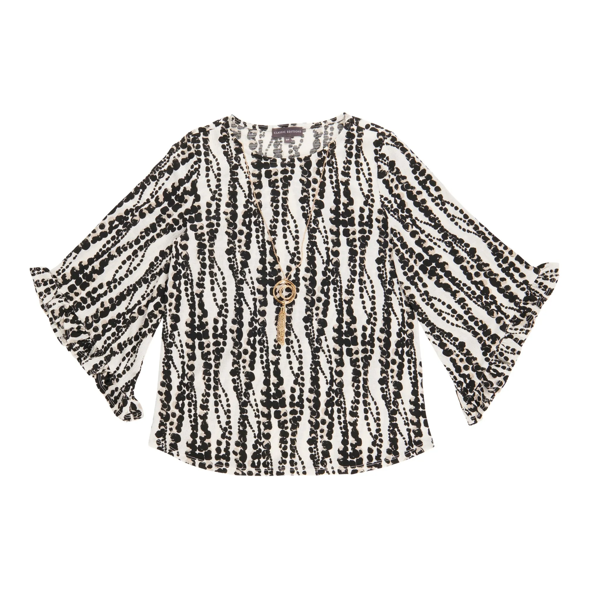 Classic Editions Women's Ruffle Blouse with Necklace sold by Giant Tiger product image thumbnail 2