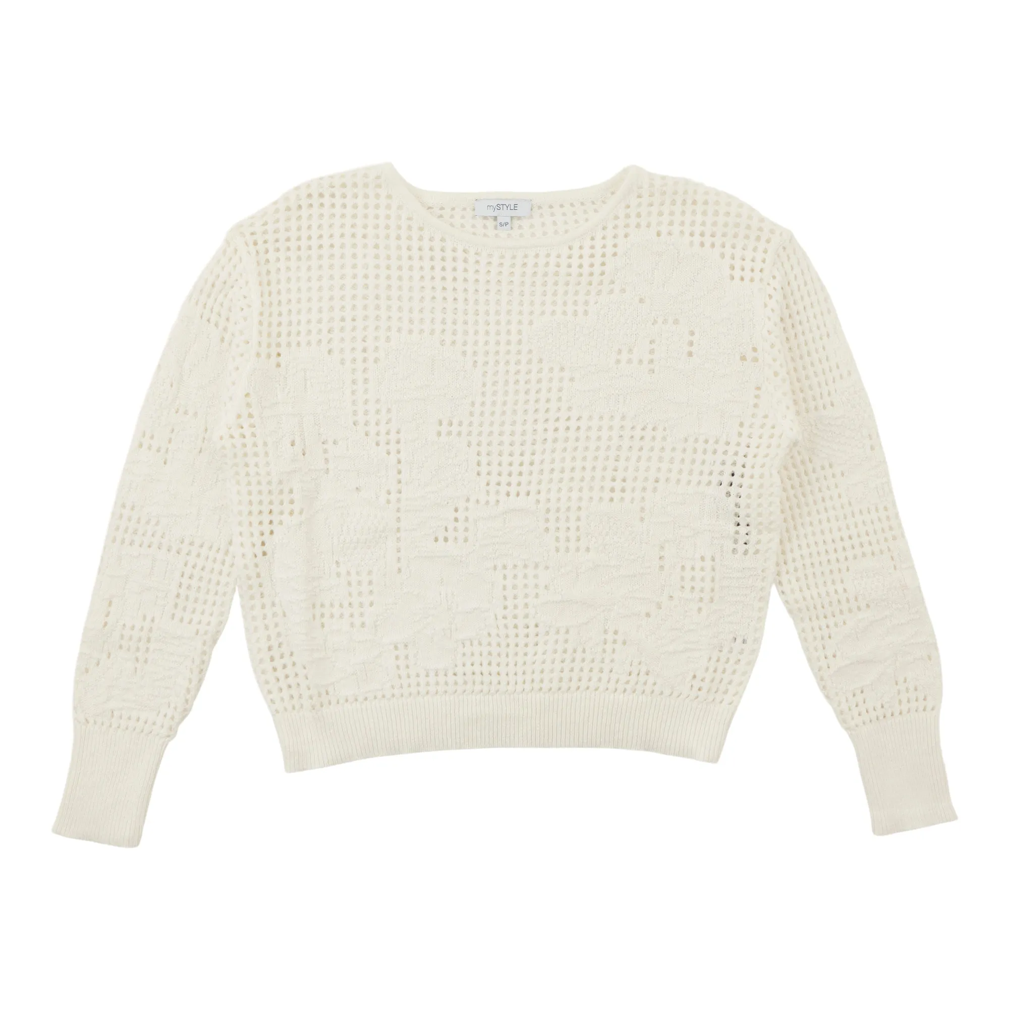 mySTYLE Women's Open Stitch Flower Sweater sold by Giant Tiger