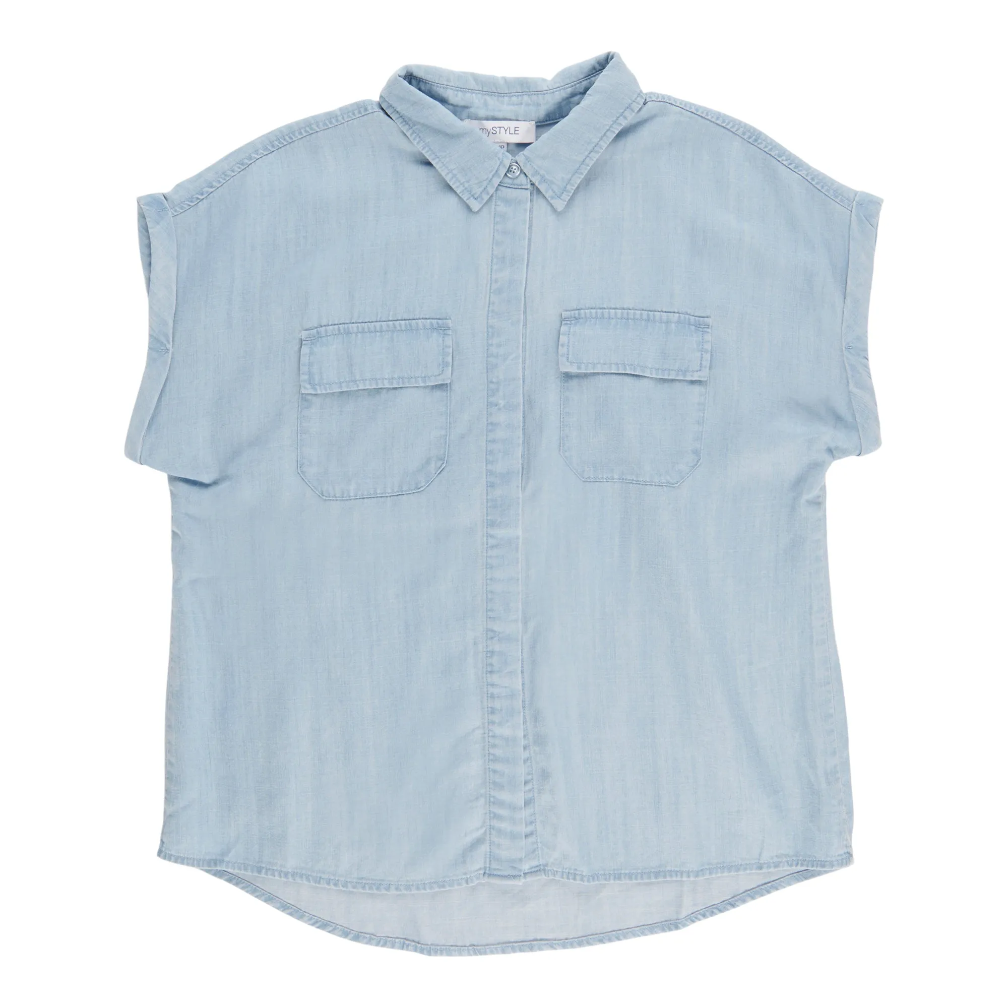 mySTYLE Women's Short Sleeve Denim Shirt sold by Giant Tiger product image thumbnail 2