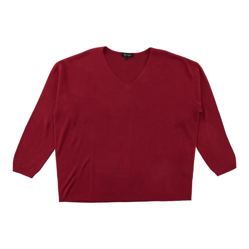 lily morgan Women's Plus V-Neck Long Sleeve Sweater sold by Giant Tiger