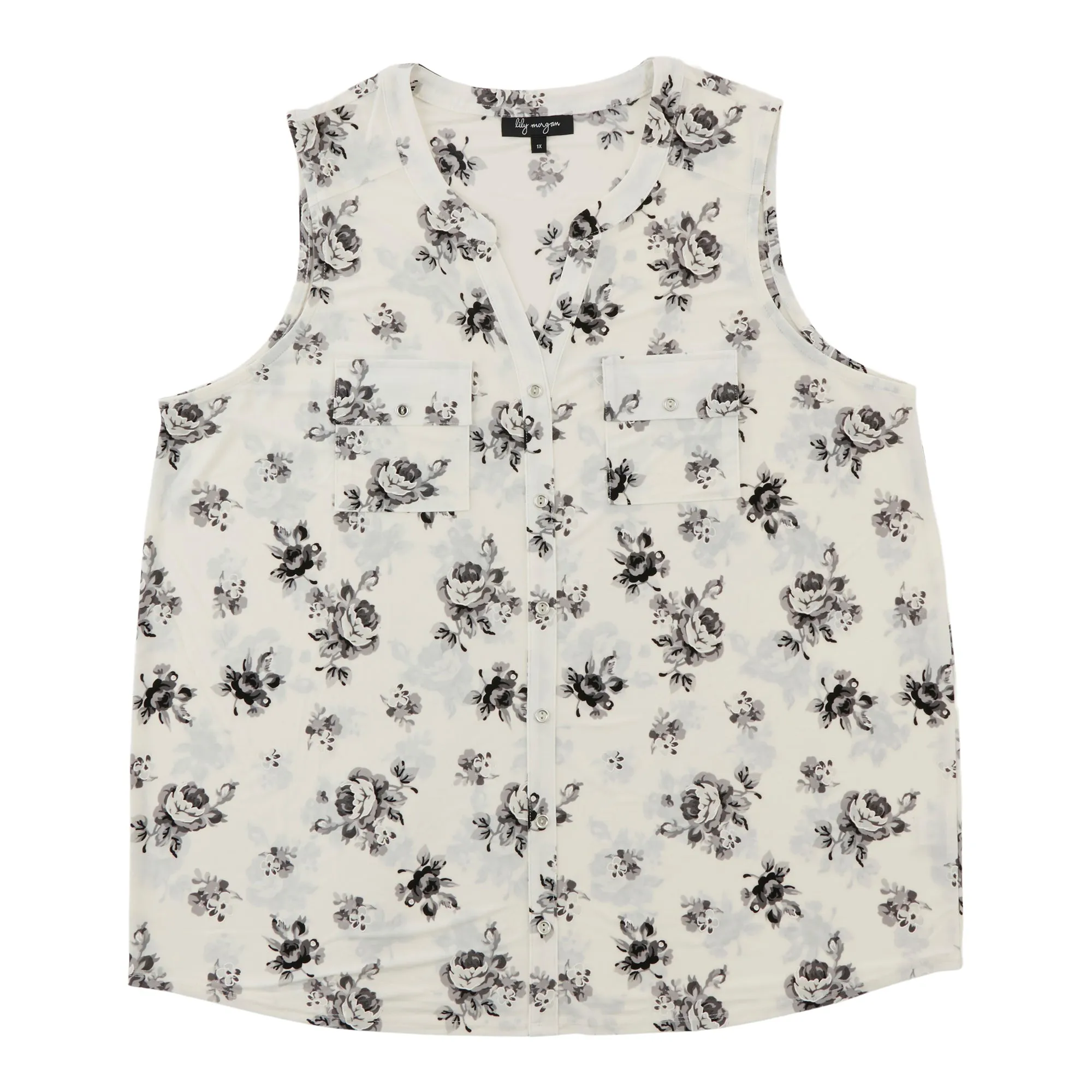 lily morgan Women's Plus Mandarin Collar Shirt sold by Giant Tiger product image thumbnail 4