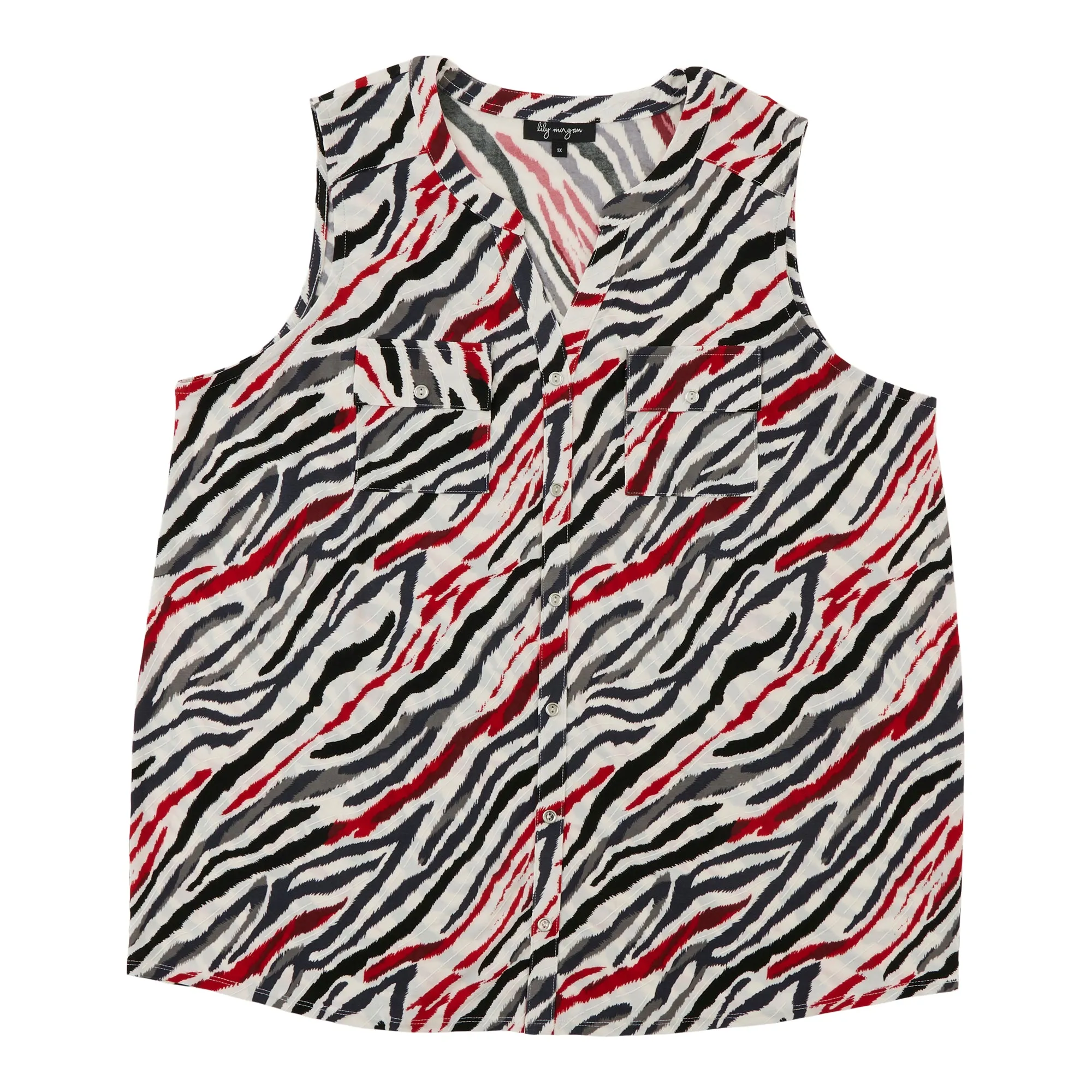 lily morgan Women's Plus Mandarin Collar Shirt sold by Giant Tiger