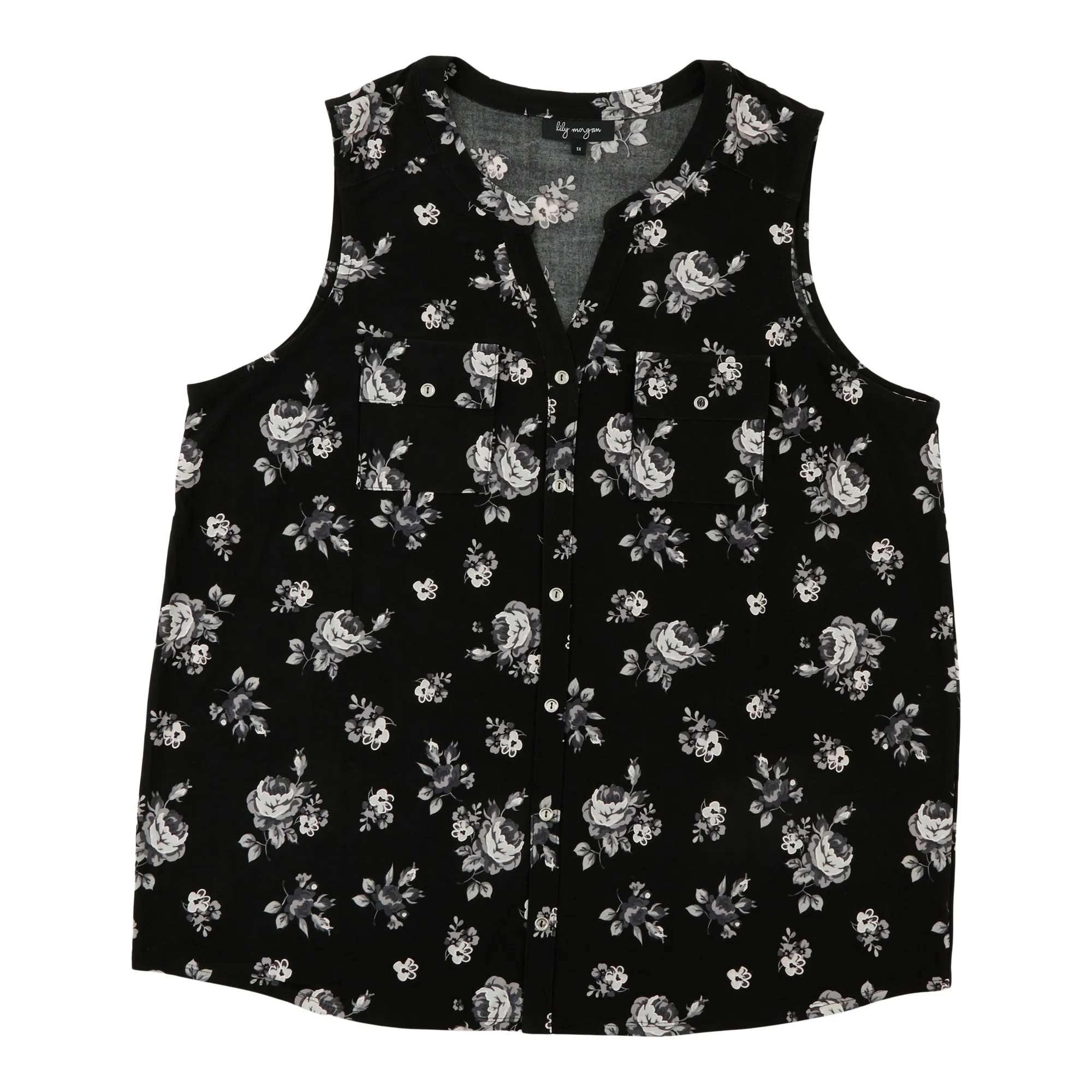 lily morgan Women's Plus Mandarin Collar Shirt sold by Giant Tiger product image thumbnail 3