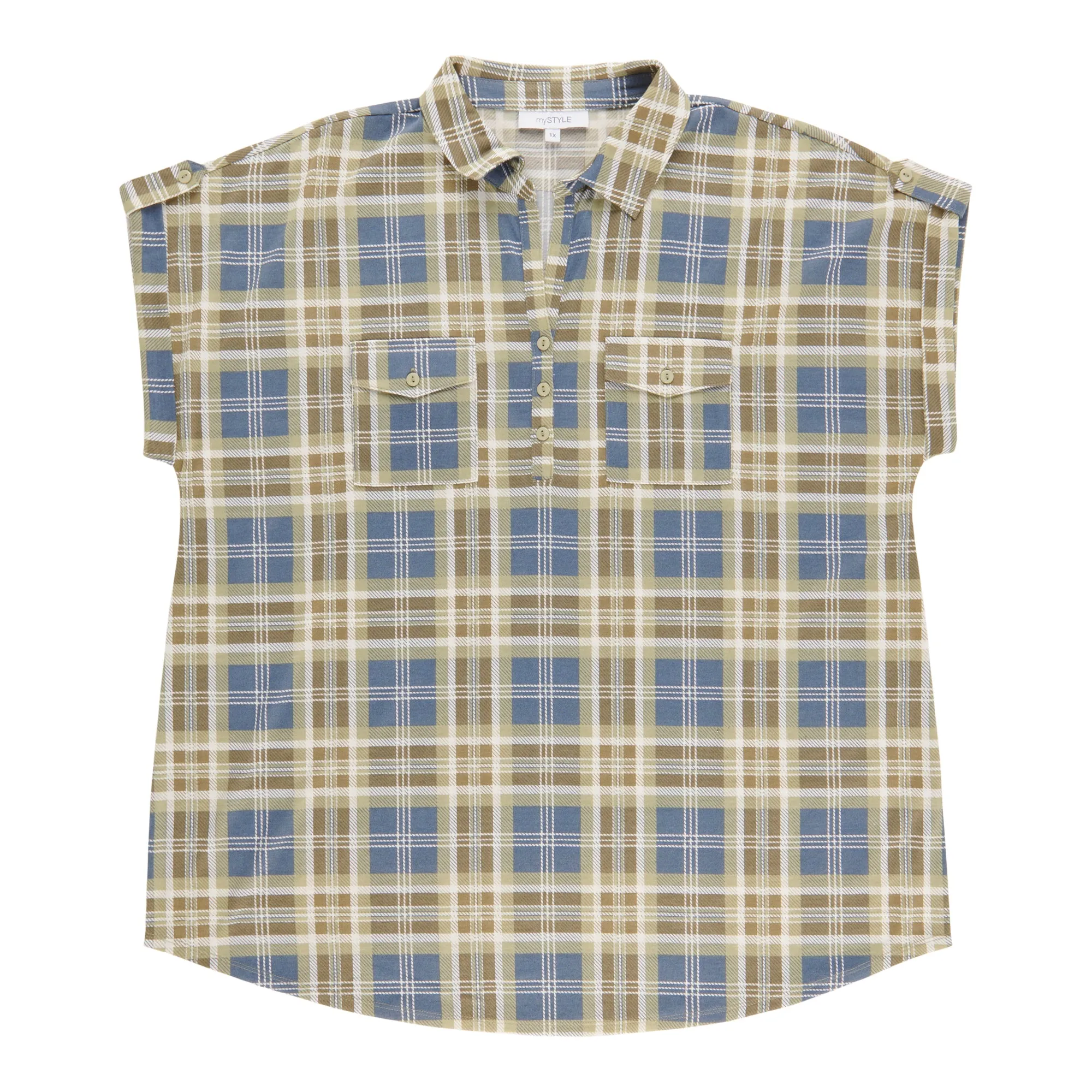 mySTYLE Women's Plus Plaid Cap Sleeve Top sold by Giant Tiger product image thumbnail 2