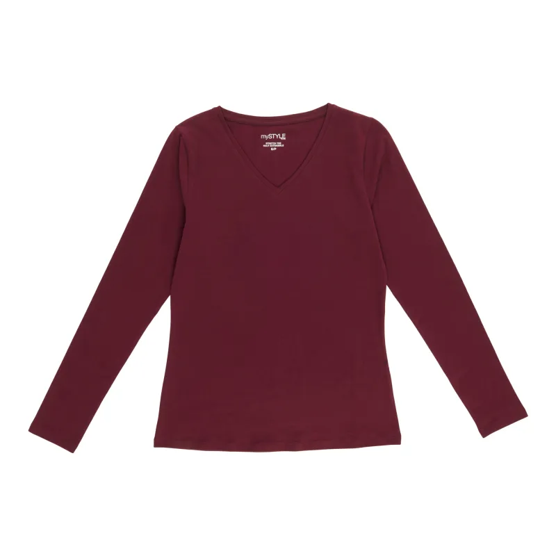 mySTYLE Women's V-Neck Long Sleeve Tee sold by Giant Tiger