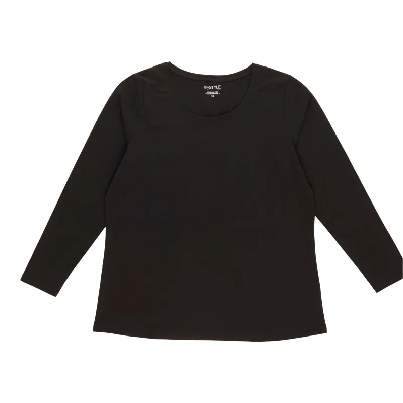 mySTYLE Women's Plus Stretchy Long Sleeve Tee sold by Giant Tiger