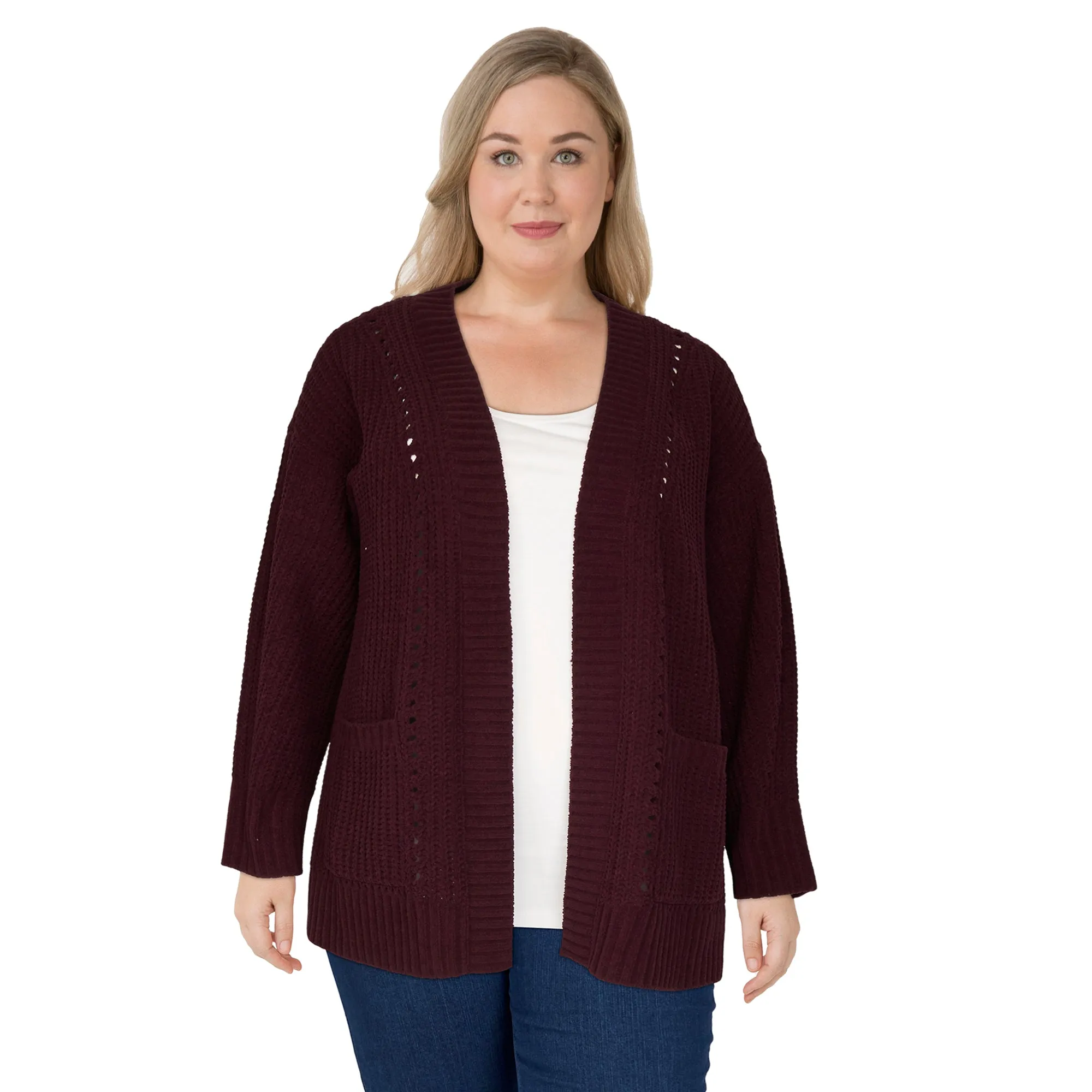 mySTYLE Women's Plus Chenille Cardigan sold by Giant Tiger