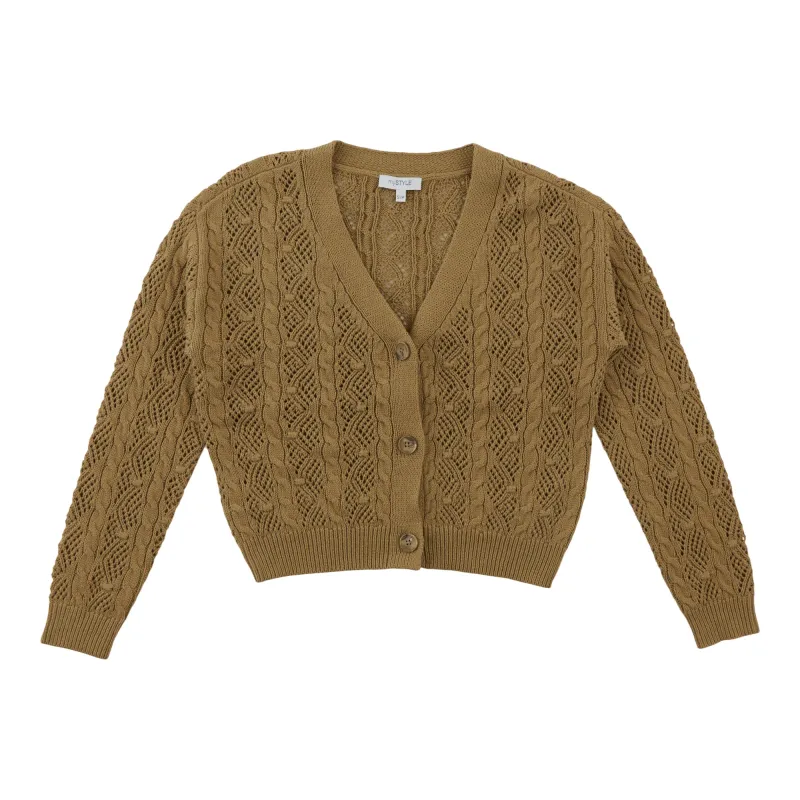 mySTYLE Women's Open Stitch Cable Cardigan sold by Giant Tiger