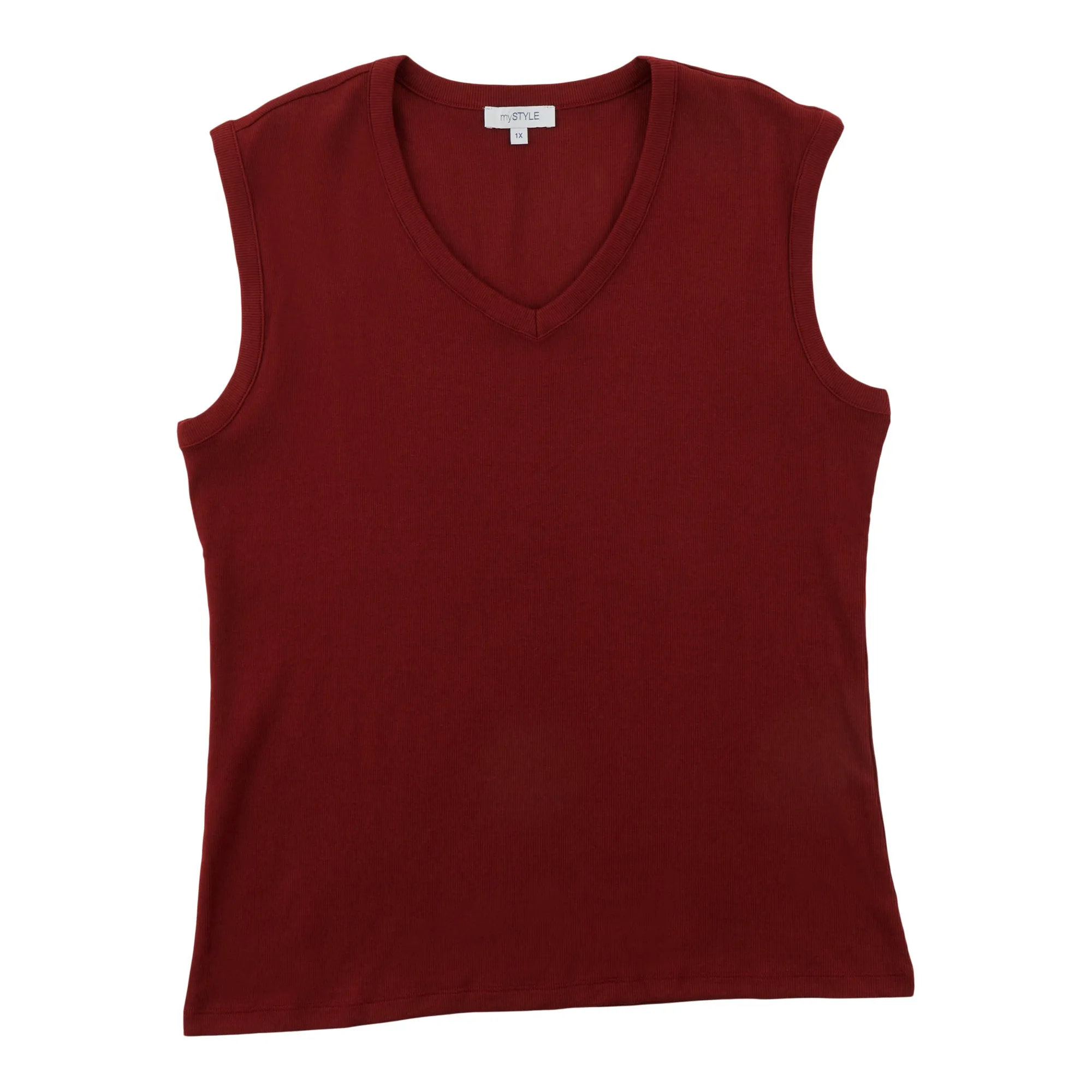 mySTYLE Women's Plus Ribbed V-Neck Tank Top sold by Giant Tiger product image thumbnail 3