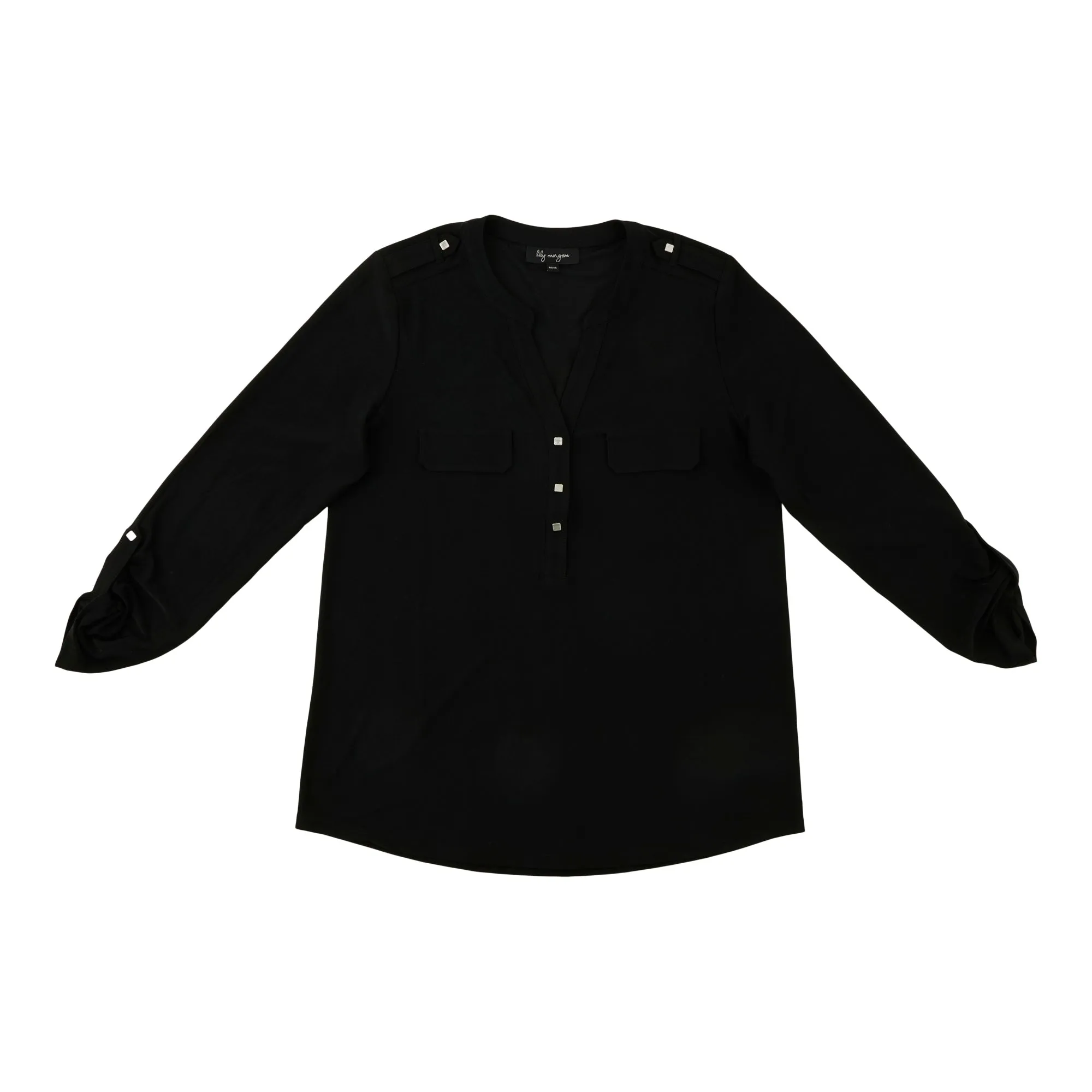 lily morgan Women's Roll Tab Sleeve Top sold by Giant Tiger