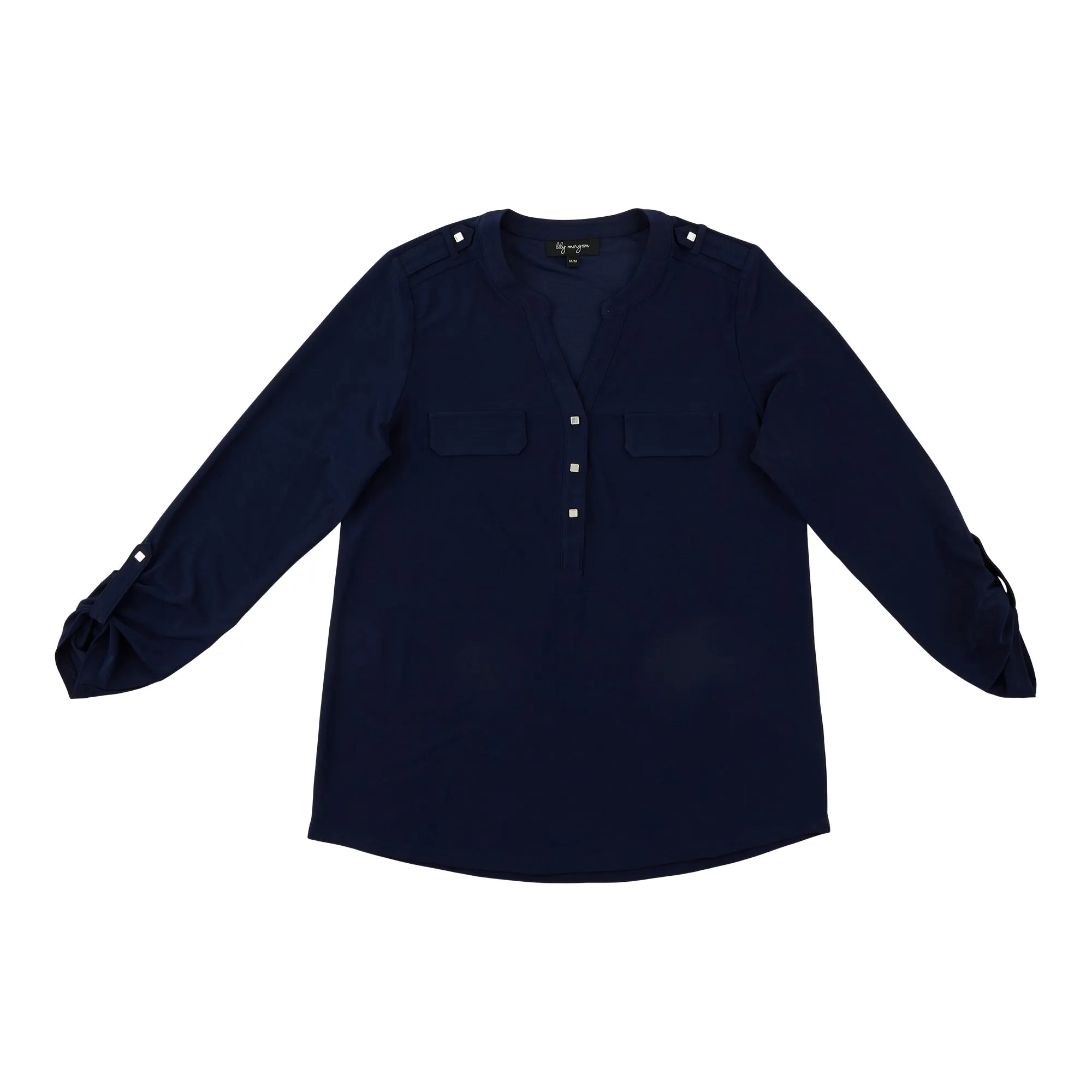 lily morgan Women's Roll Tab Sleeve Top sold by Giant Tiger product image thumbnail 3