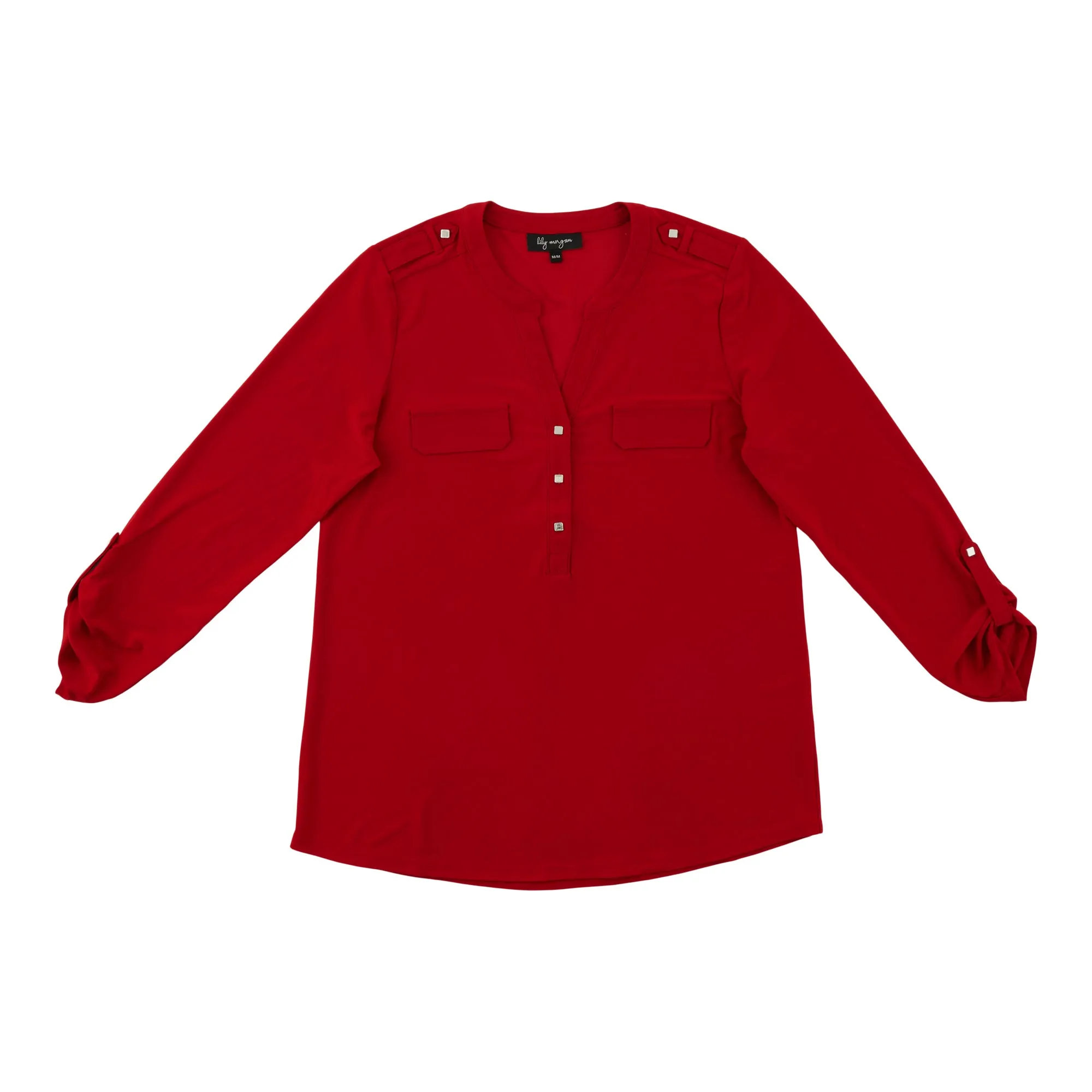 lily morgan Women's Roll Tab Sleeve Top sold by Giant Tiger product image thumbnail 4