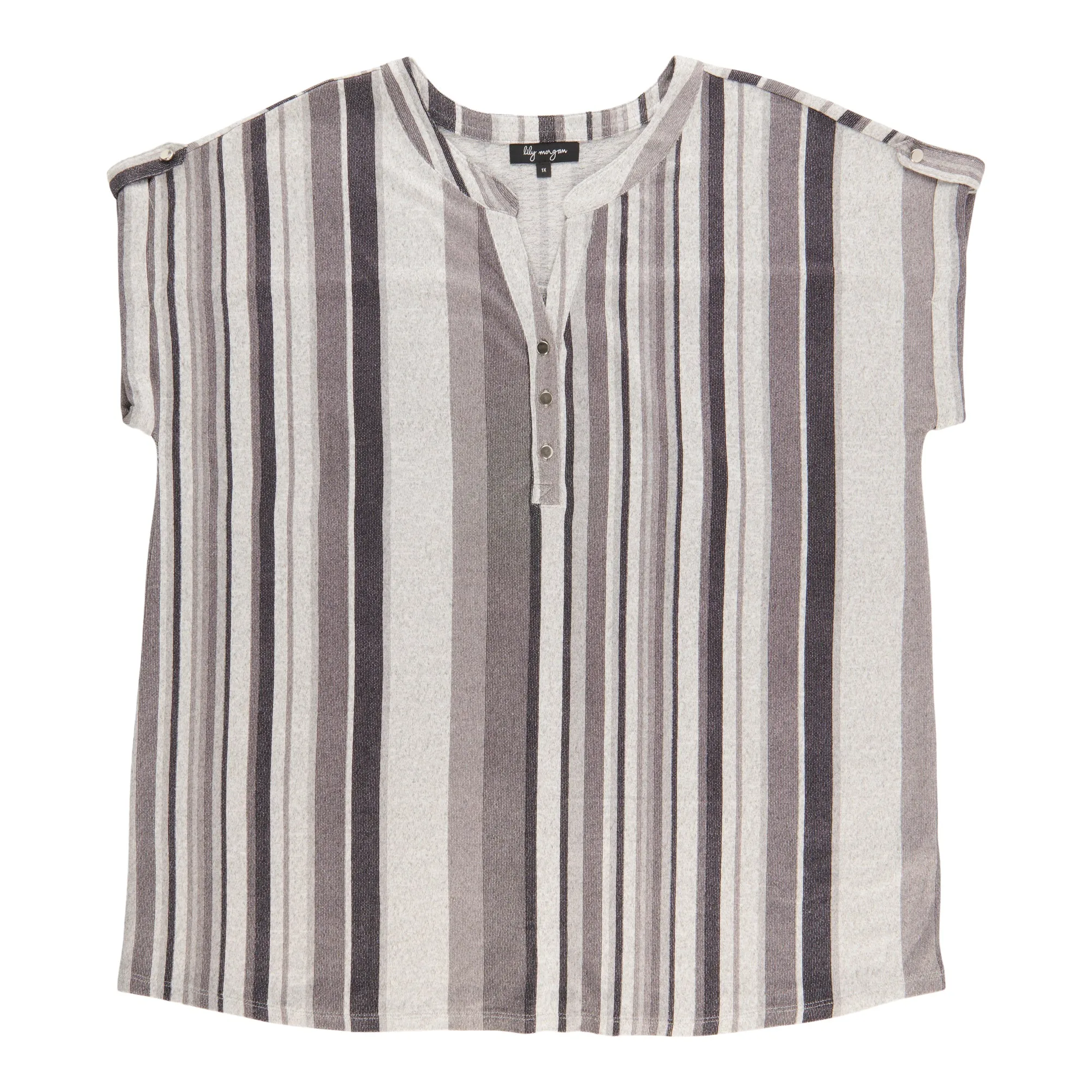 lily morgan Women's Plus Roll Tab Sleeve Top sold by Giant Tiger product image thumbnail 2