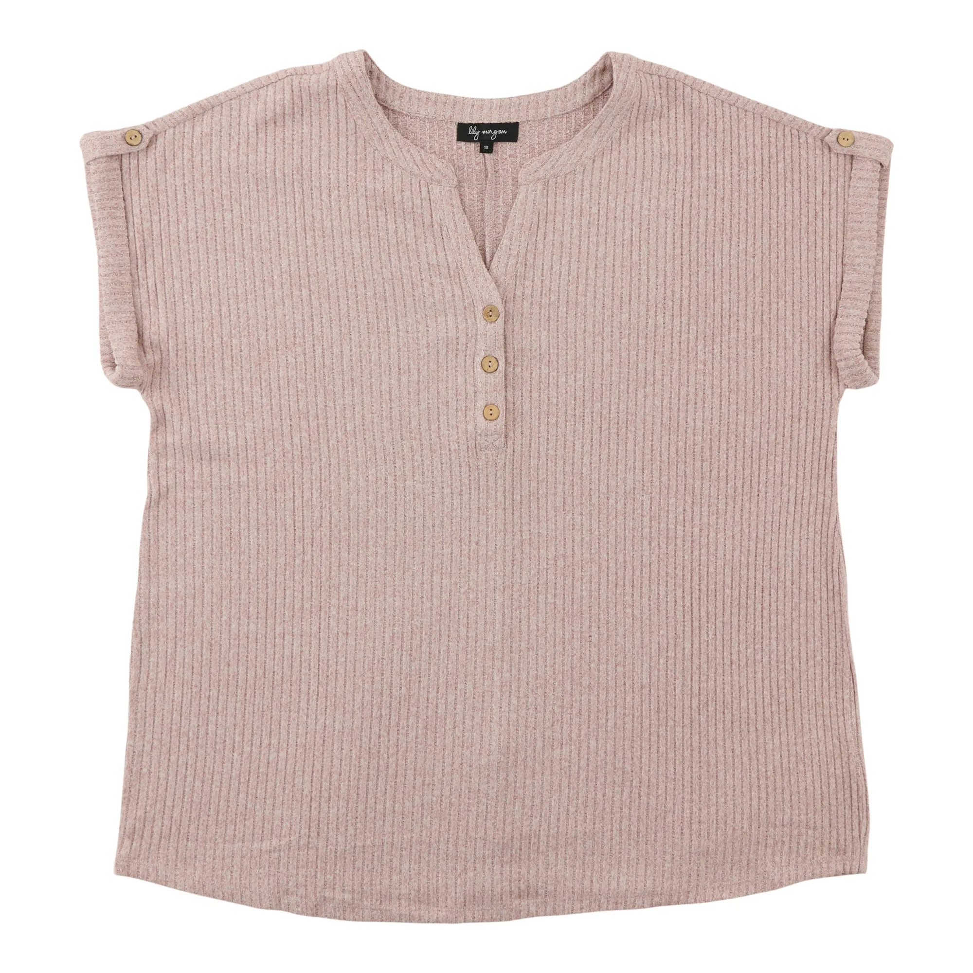 lily morgan Women's Plus Roll Cuffed Top sold by Giant Tiger product image thumbnail 4