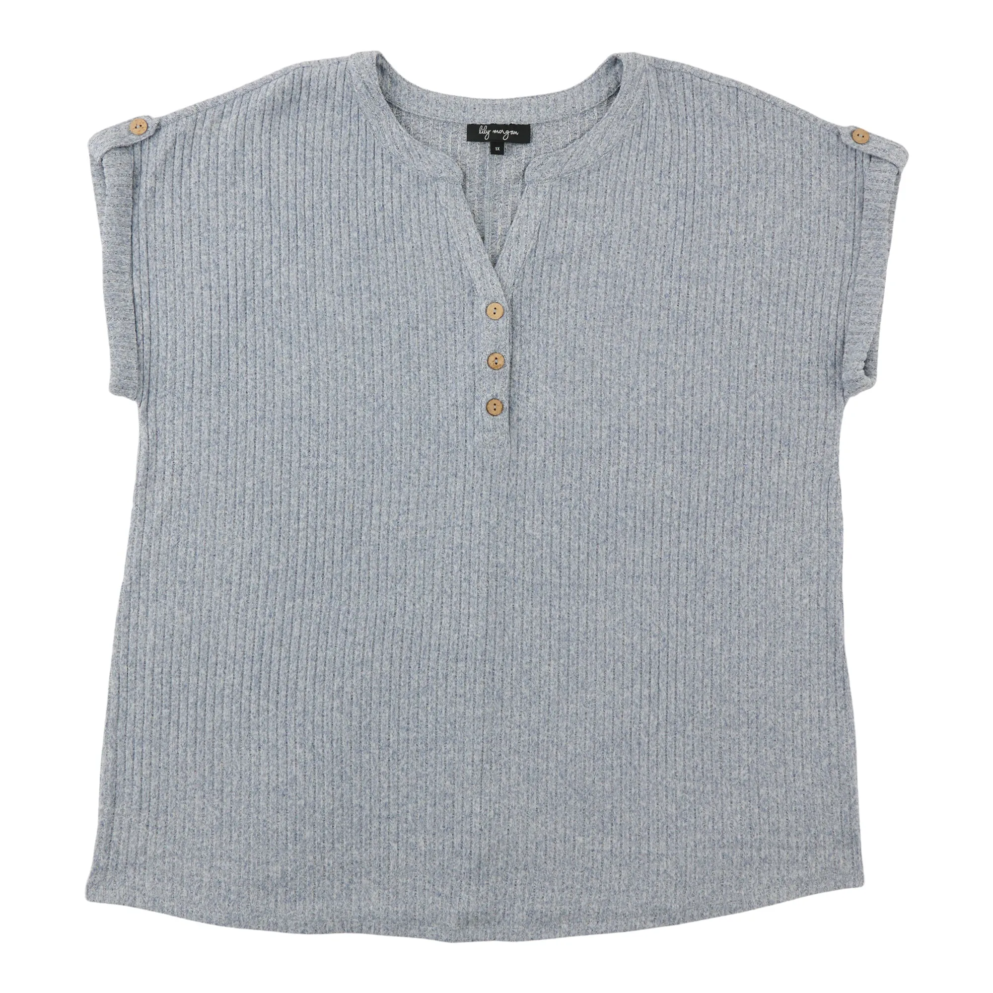 lily morgan Women's Plus Roll Cuffed Top sold by Giant Tiger product image thumbnail 3