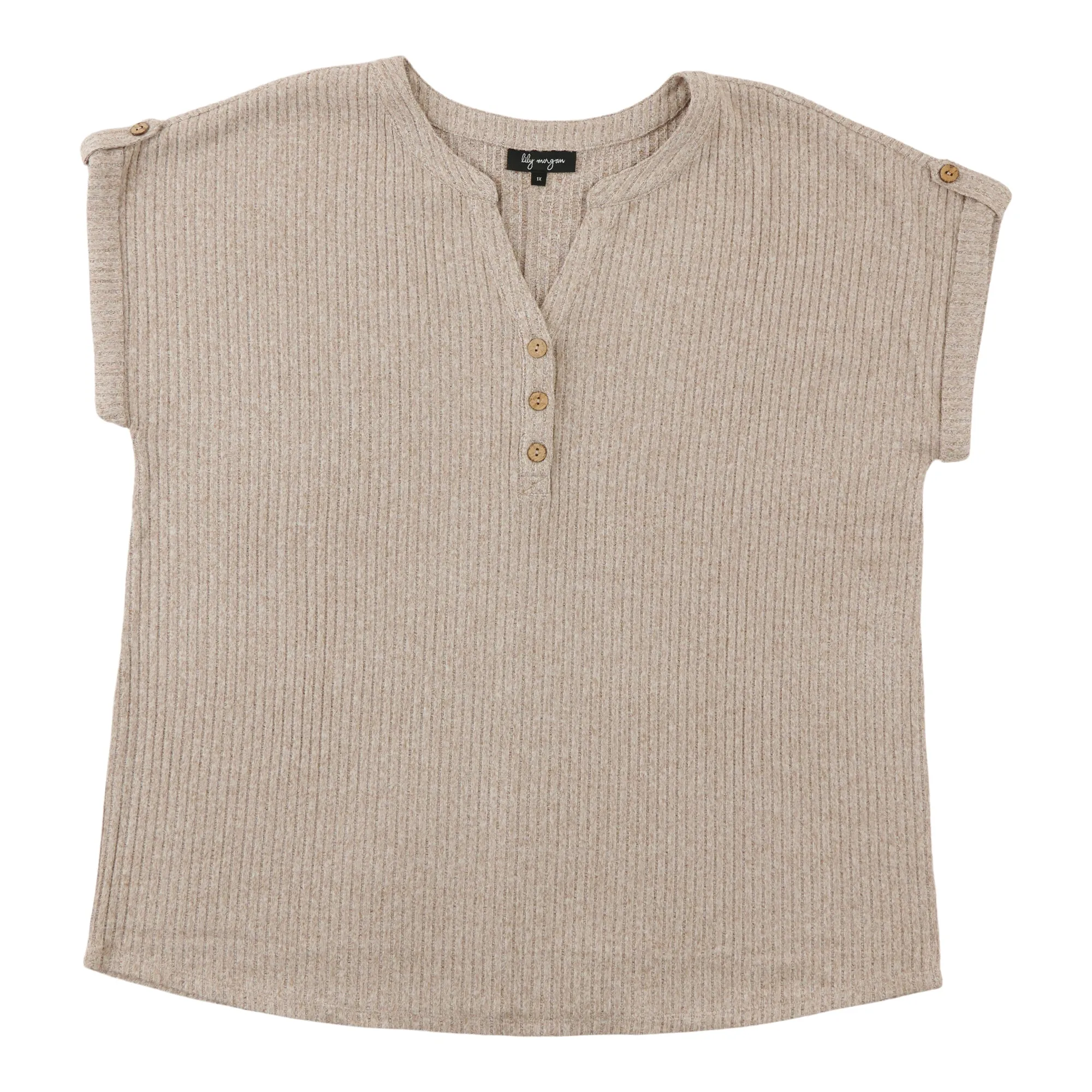 lily morgan Women's Plus Roll Cuffed Top sold by Giant Tiger product image thumbnail 2