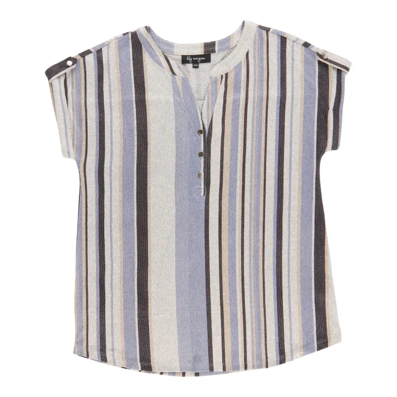 lily morgan Women's Roll Tab Sleeve Top sold by Giant Tiger