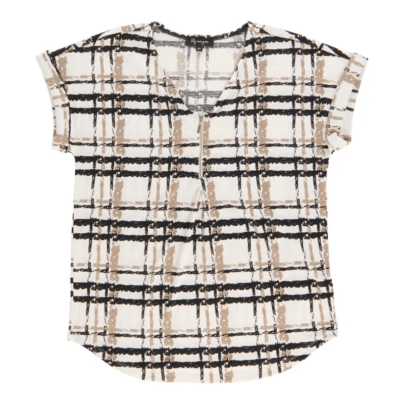 lily morgan Women's Front Zipper Top sold by Giant Tiger