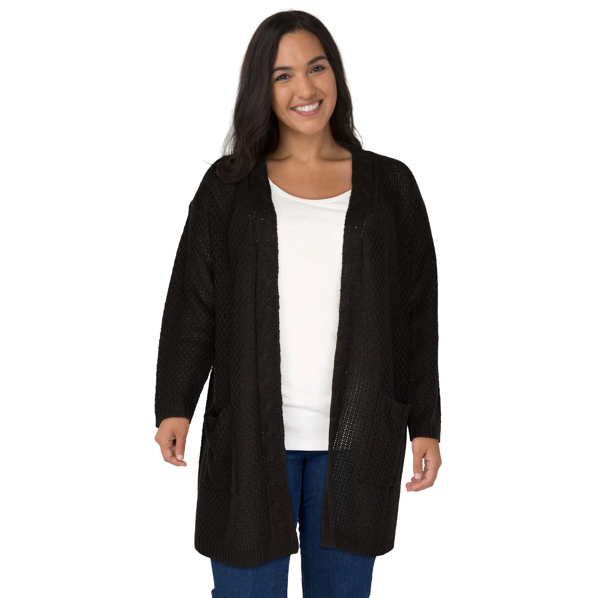 lily morgan Women's Plus Knit Design Cardigan sold by Giant Tiger product image thumbnail 2