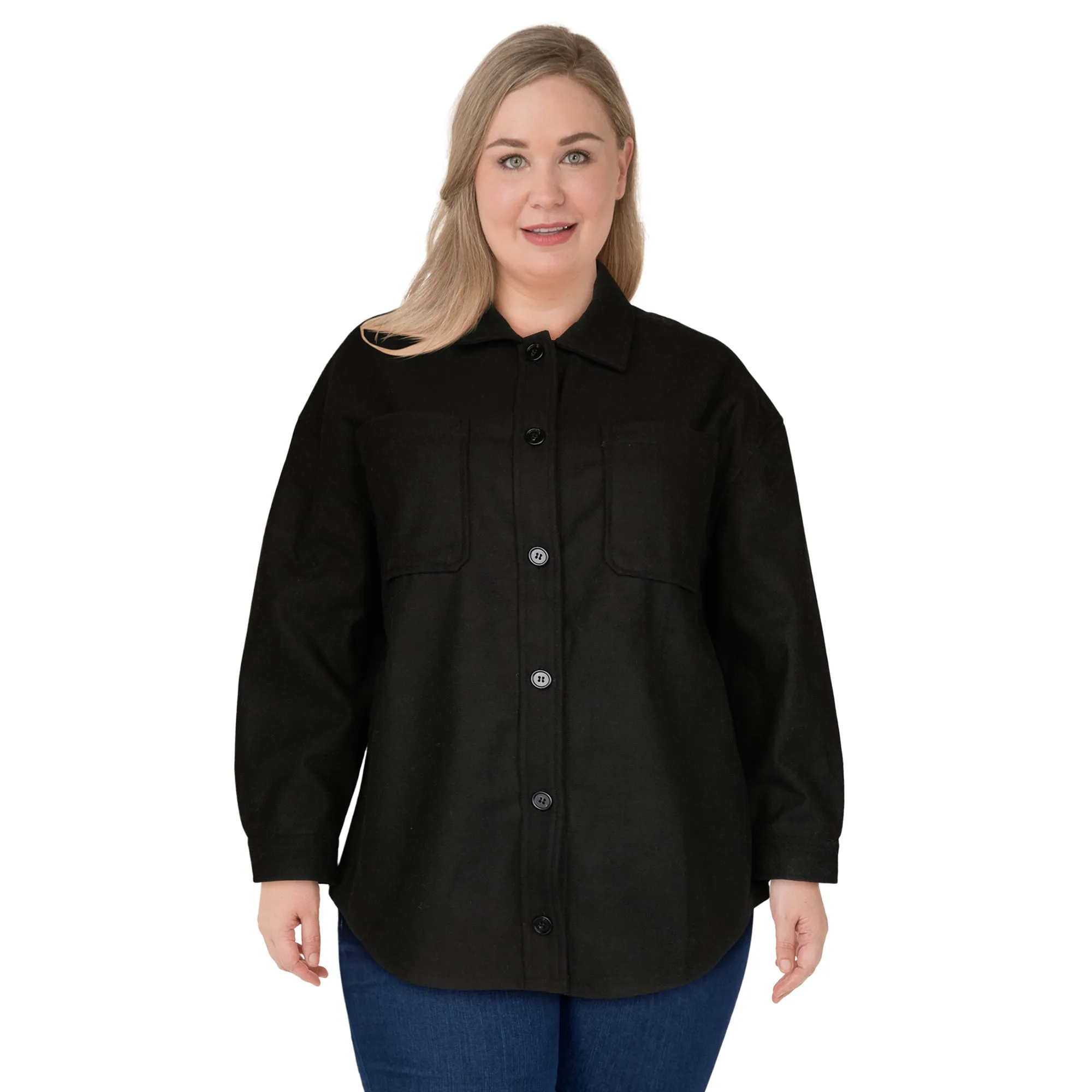 mySTYLE Women's Plus Solid Shacket sold by Giant Tiger product image thumbnail 2