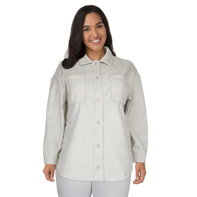mySTYLE Women's Plus Solid Shacket sold by Giant Tiger