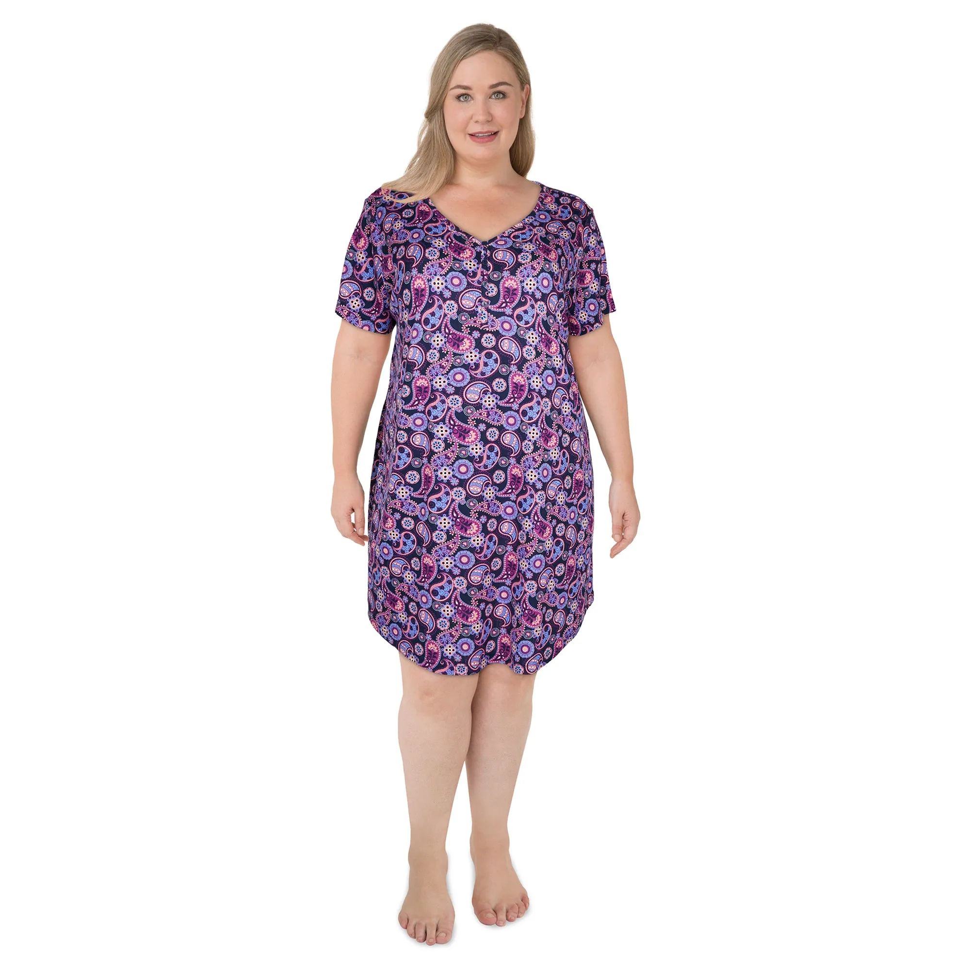 Carisma Women's Plus Ribbed Henley Sleepshirt sold by Giant Tiger