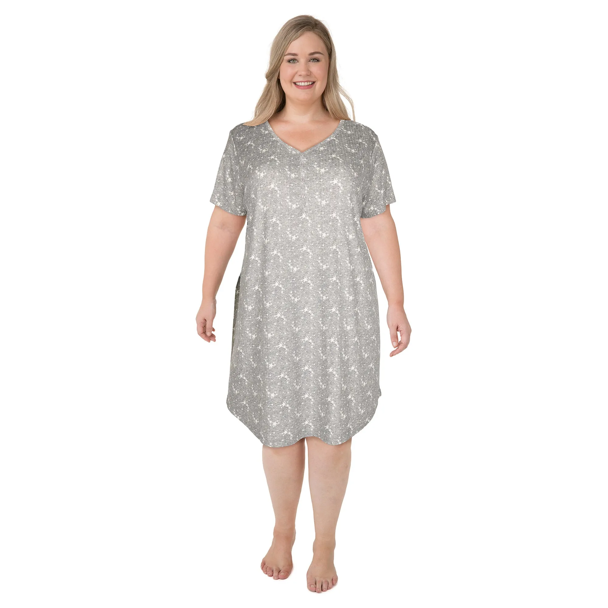 Carisma Women's Plus Ribbed Henley Sleepshirt sold by Giant Tiger product image thumbnail 2