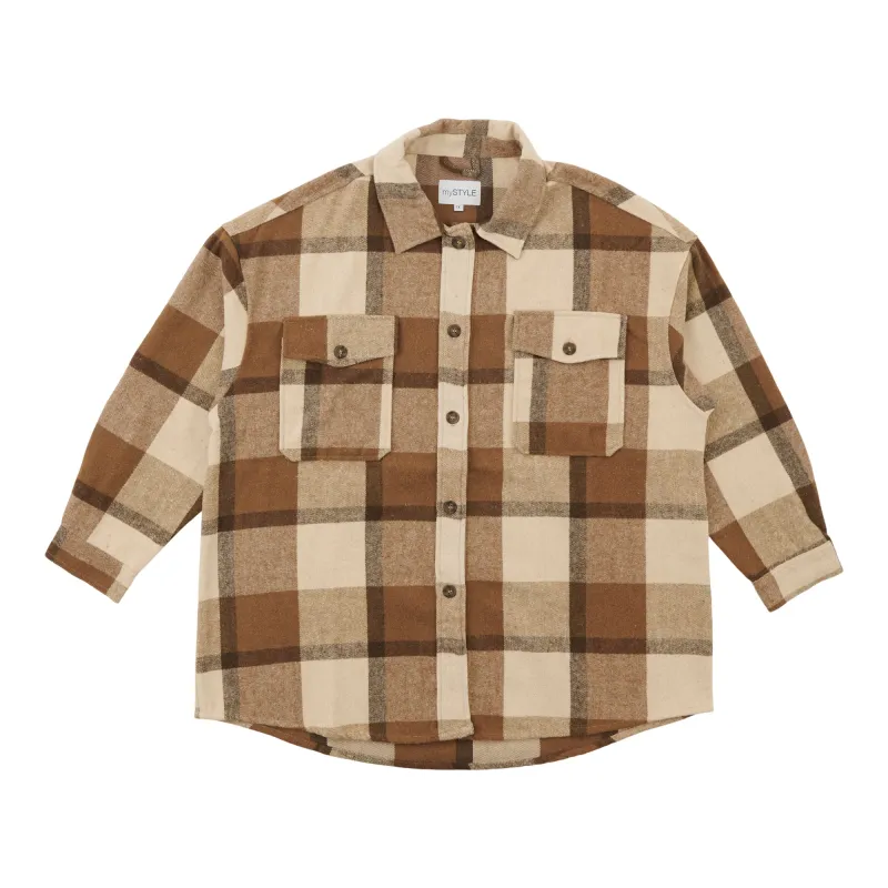 mySTYLE Women's Plus Plaid Shacket sold by Giant Tiger