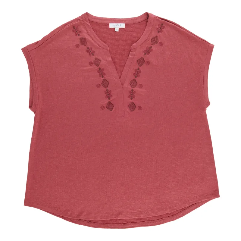 mySTYLE Women's Plus Embroidered Knit Top sold by Giant Tiger