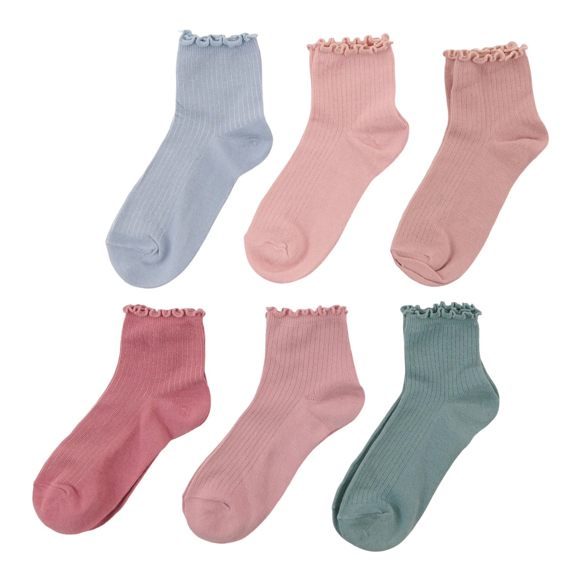 Carisma Women's Ruffled Trim Crew Socks, 6-Pack sold by Giant Tiger