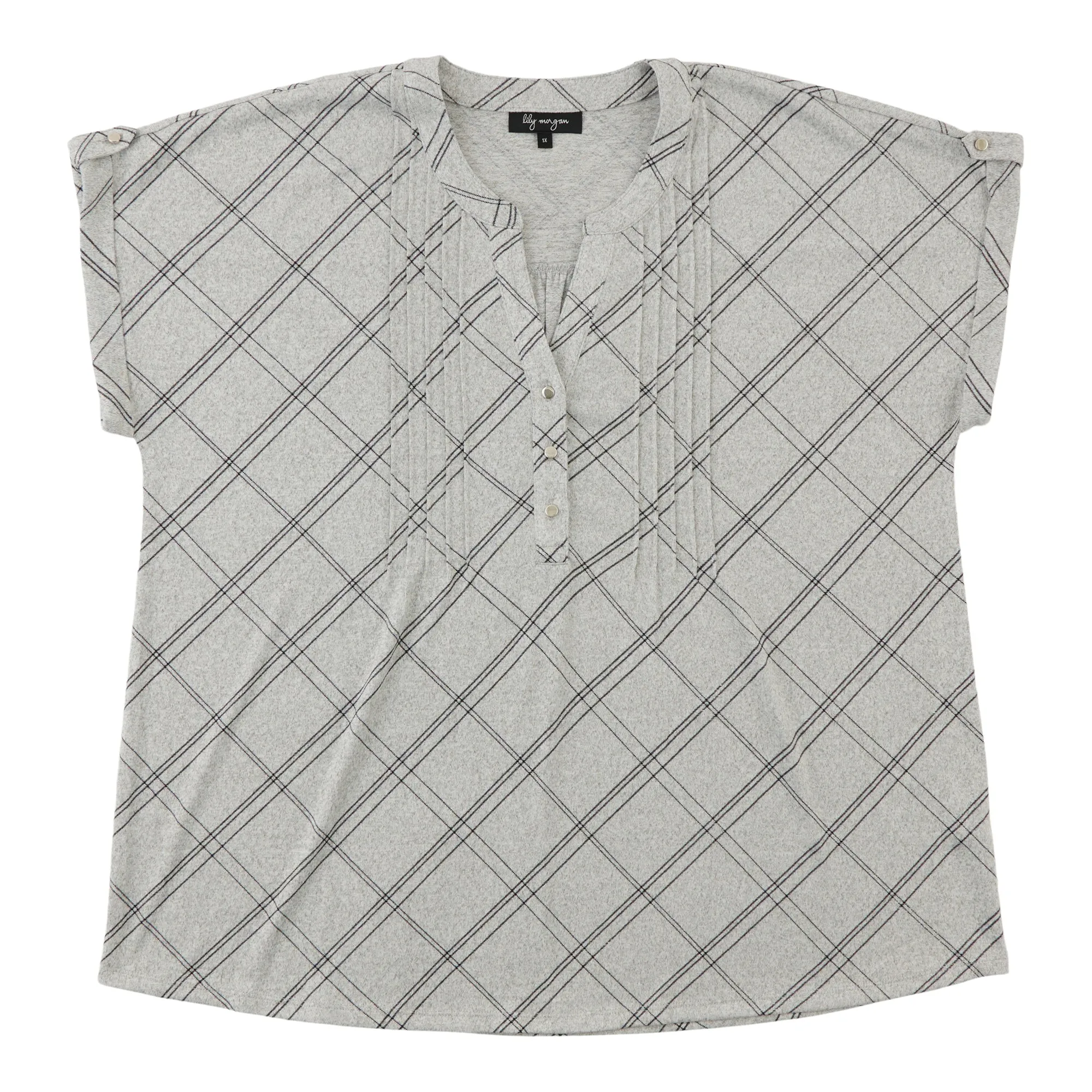 lily morgan Women's Plus Pintuck Top sold by Giant Tiger