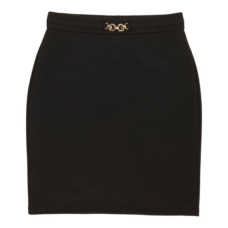 lily morgan Women's Solid Belted Crepe Skirt sold by Giant Tiger