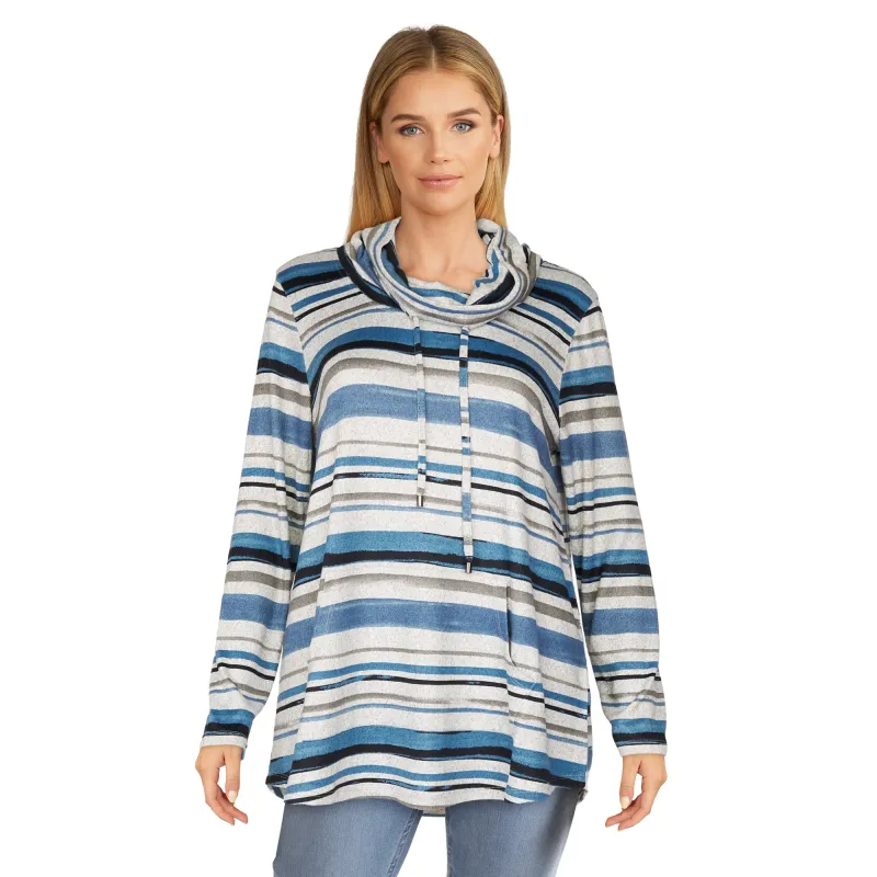 mySTYLE Women's Striped Cowl Neck Sweater sold by Giant Tiger