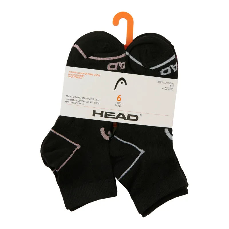 HEAD Women's Quarter Crew Socks, 6-Pack sold by Giant Tiger