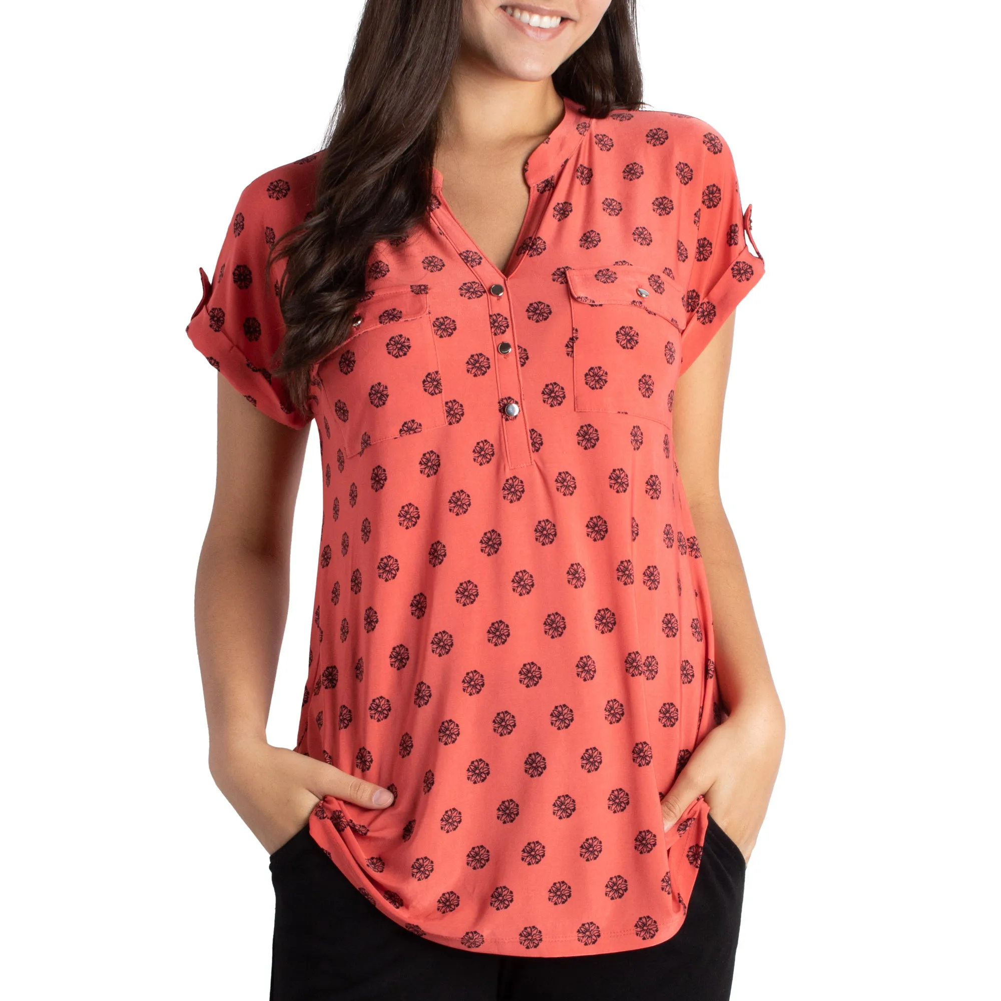 lily morgan Women's Button Trim Top sold by Giant Tiger product image thumbnail 5