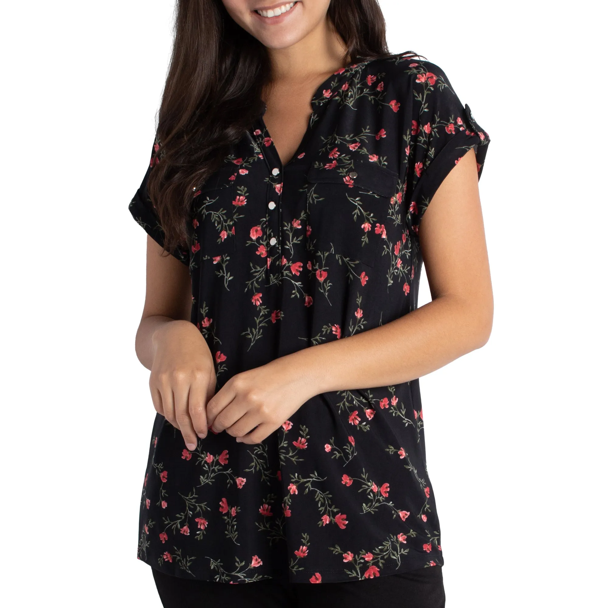 lily morgan Women's Button Trim Top sold by Giant Tiger product image thumbnail 3