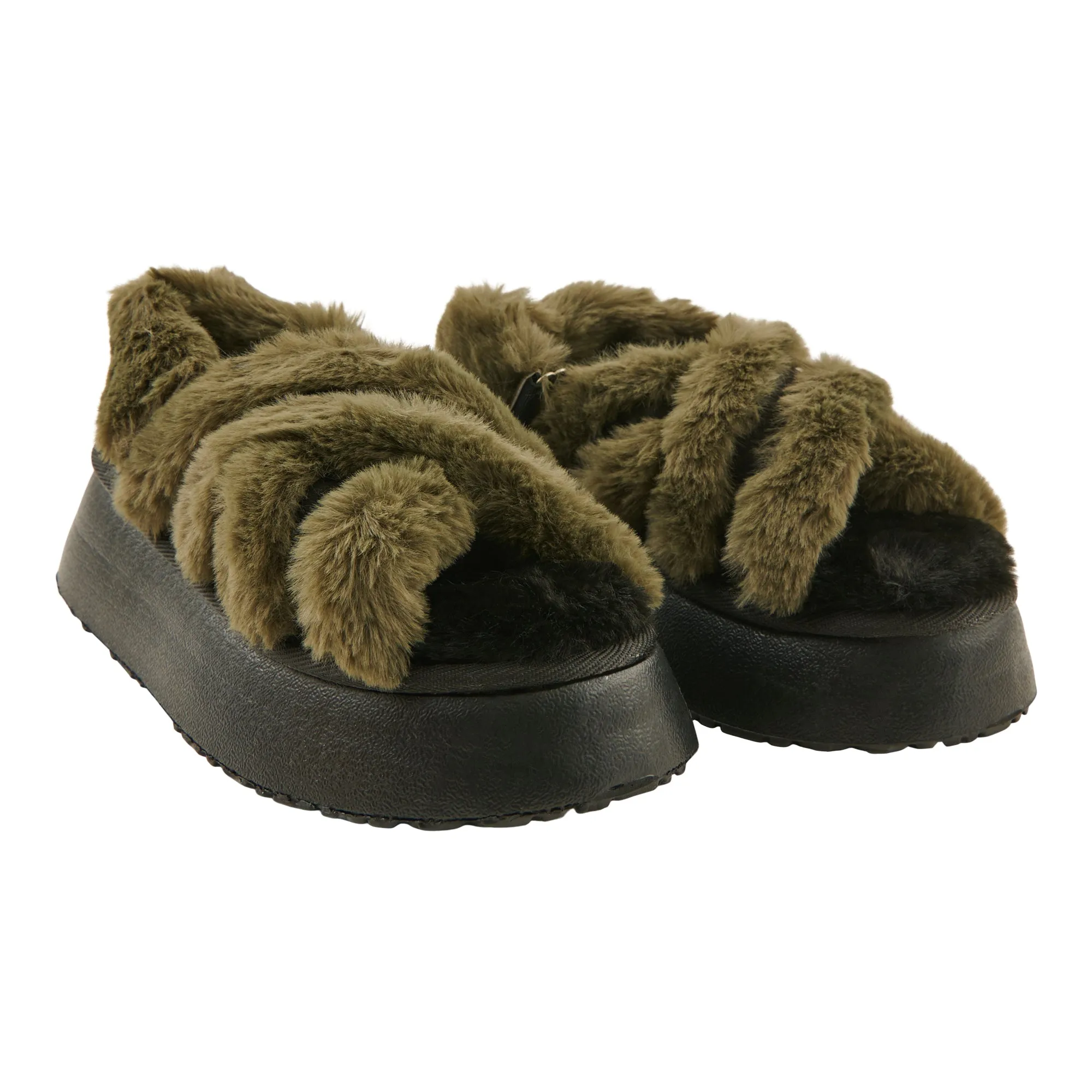 Women's Plush Fur Slippers sold by Giant Tiger