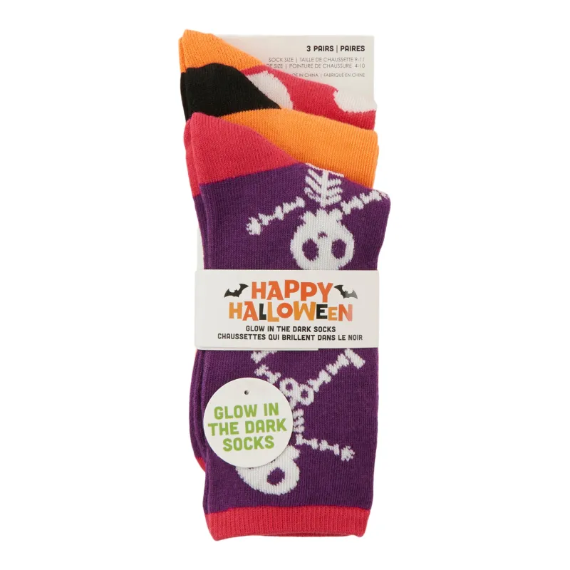 Women's Halloween Glow in the Dark Socks, 3-Pack sold by Giant Tiger
