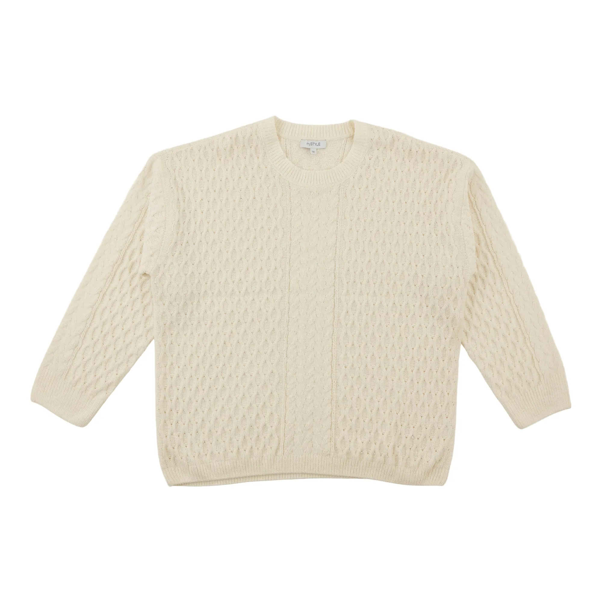 mySTYLE Women's Plus Chenille Cable Sweater sold by Giant Tiger